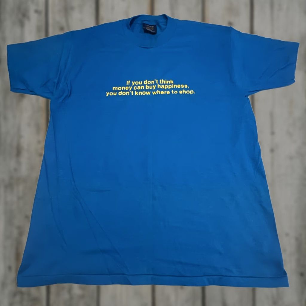 Vintage VINTAGE Sneakers T-Shirt XL Crew Neck Short Sleeve USA Stitch Graphic Print Blue Mens 1980s Size US XL / EU 56 / 4 - 1 Thumbnail
