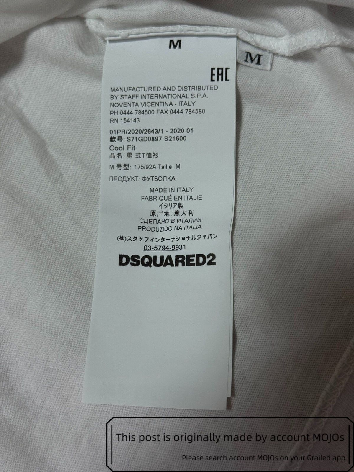 Dsquared2 Sz M Dsquared2 Love 爱 Logo Tee mojos1157 Size US M / EU 48-50 / 2 - 5 Thumbnail