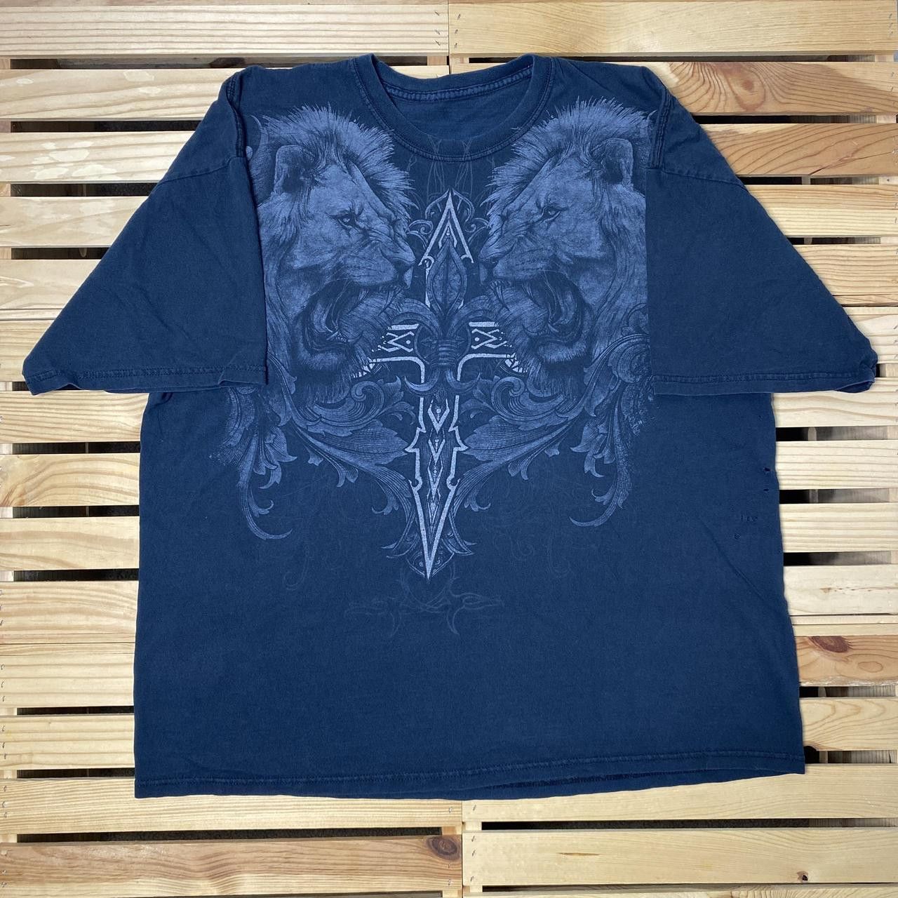 Other Lion of Judah Faded Black Thrashed Y2K Jesus Tee Size 2XL Size US XXL / EU 58 / 5 - 1 Thumbnail