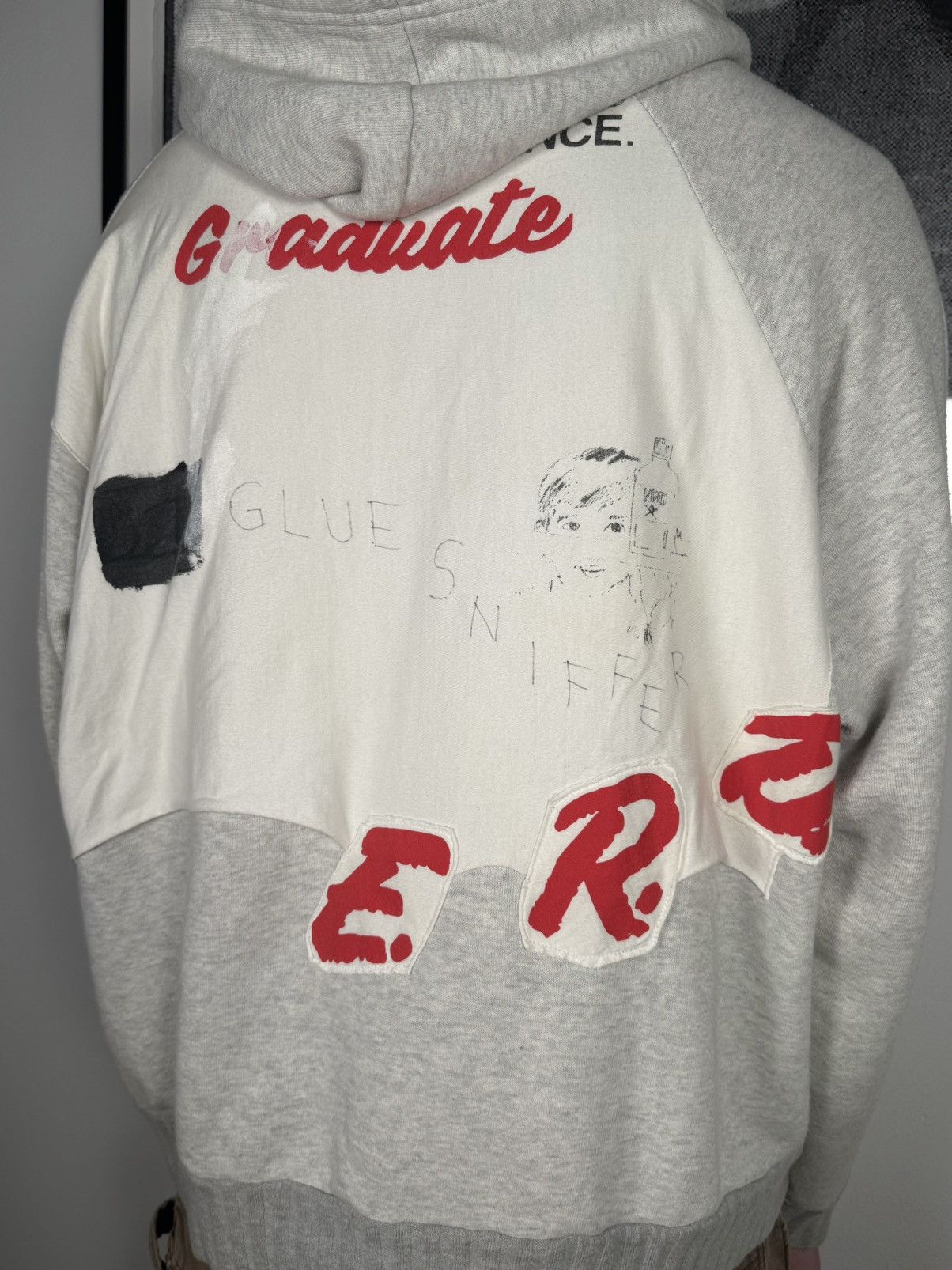 Enfants Riches Deprimes 🚭1 of 1 ULTIMATE GRAIL🚭HAND DRAWN “GLUE SNIFFER” DARE HOODIE Size US XL / EU 56 / 4 - 5 Thumbnail
