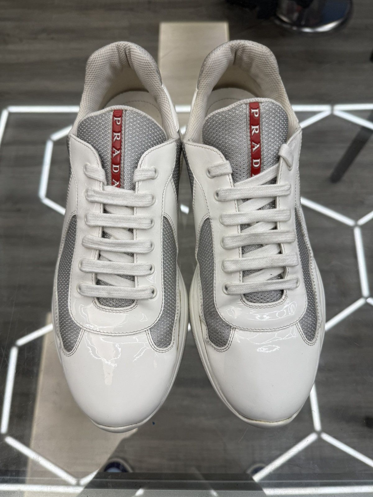 Prada Prada Cup Sneakers - White / Grey Size US 12 / EU 45 - 2 Thumbnail