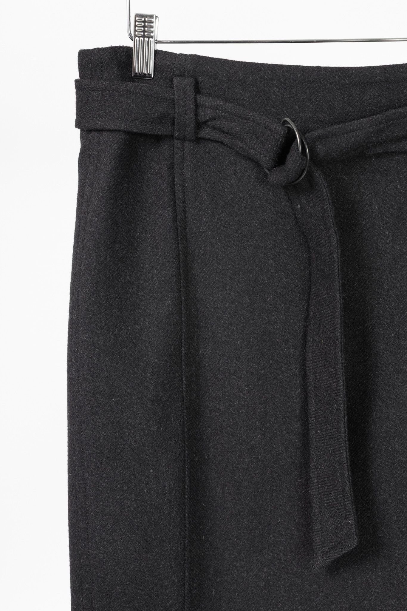 Akris Akris Punto Wool Herringbone-Flannel Belted Pencil Skirt Size 32" / US 10 / IT 46 - 4 Thumbnail