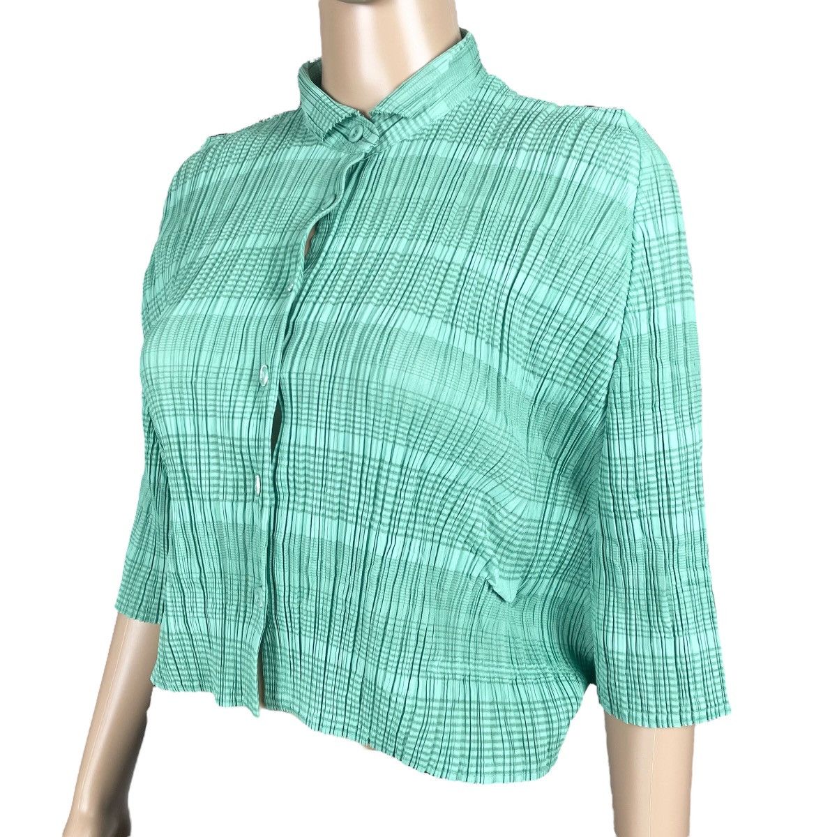 Pleats Please Issey Miyake Pleats Please Issey Miyake Button Up Crop Top Poncho Shirt Size S / US 4 / IT 40 - 6 Thumbnail