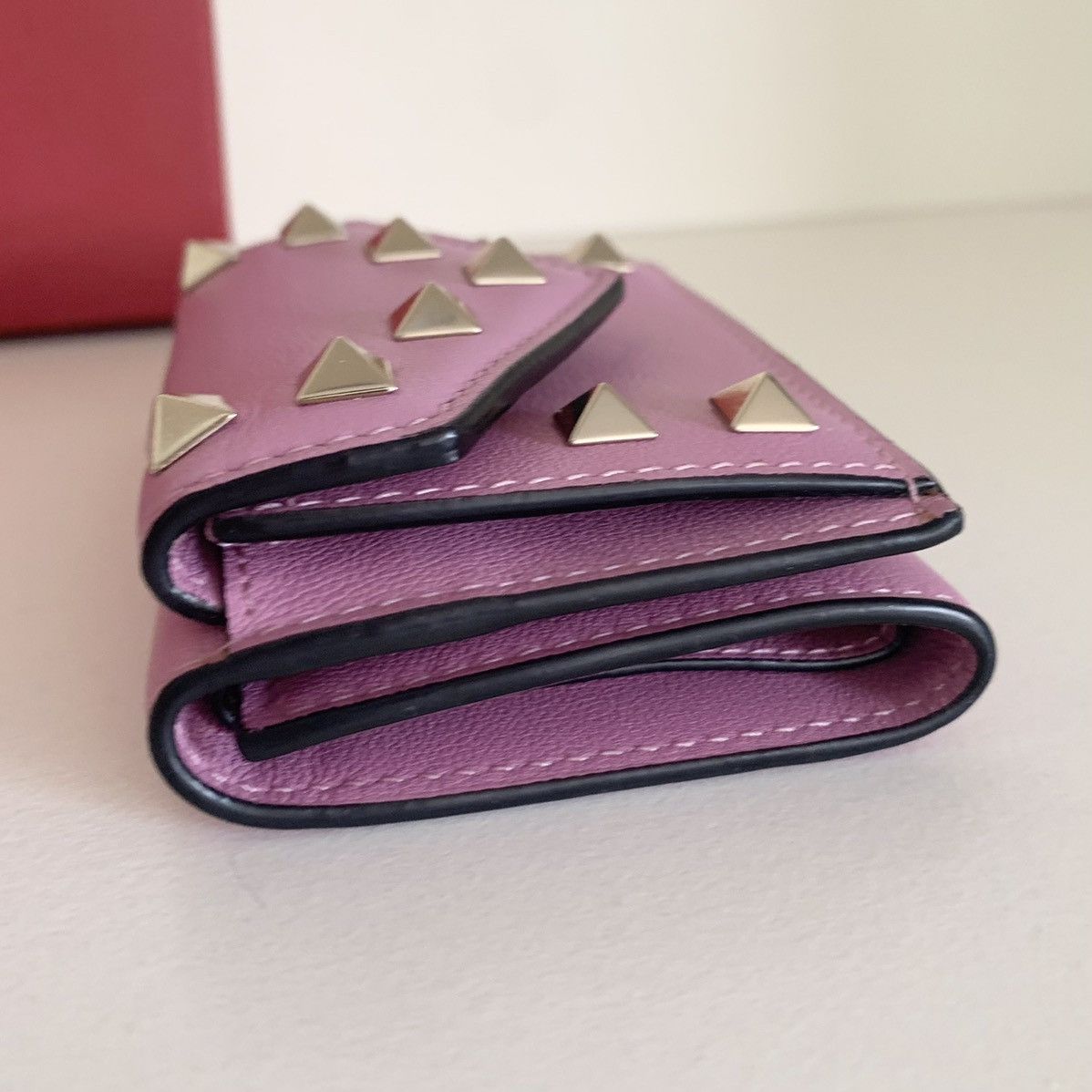 Valentino Pink rockstud trifold wallet Size ONE SIZE - 7 Thumbnail