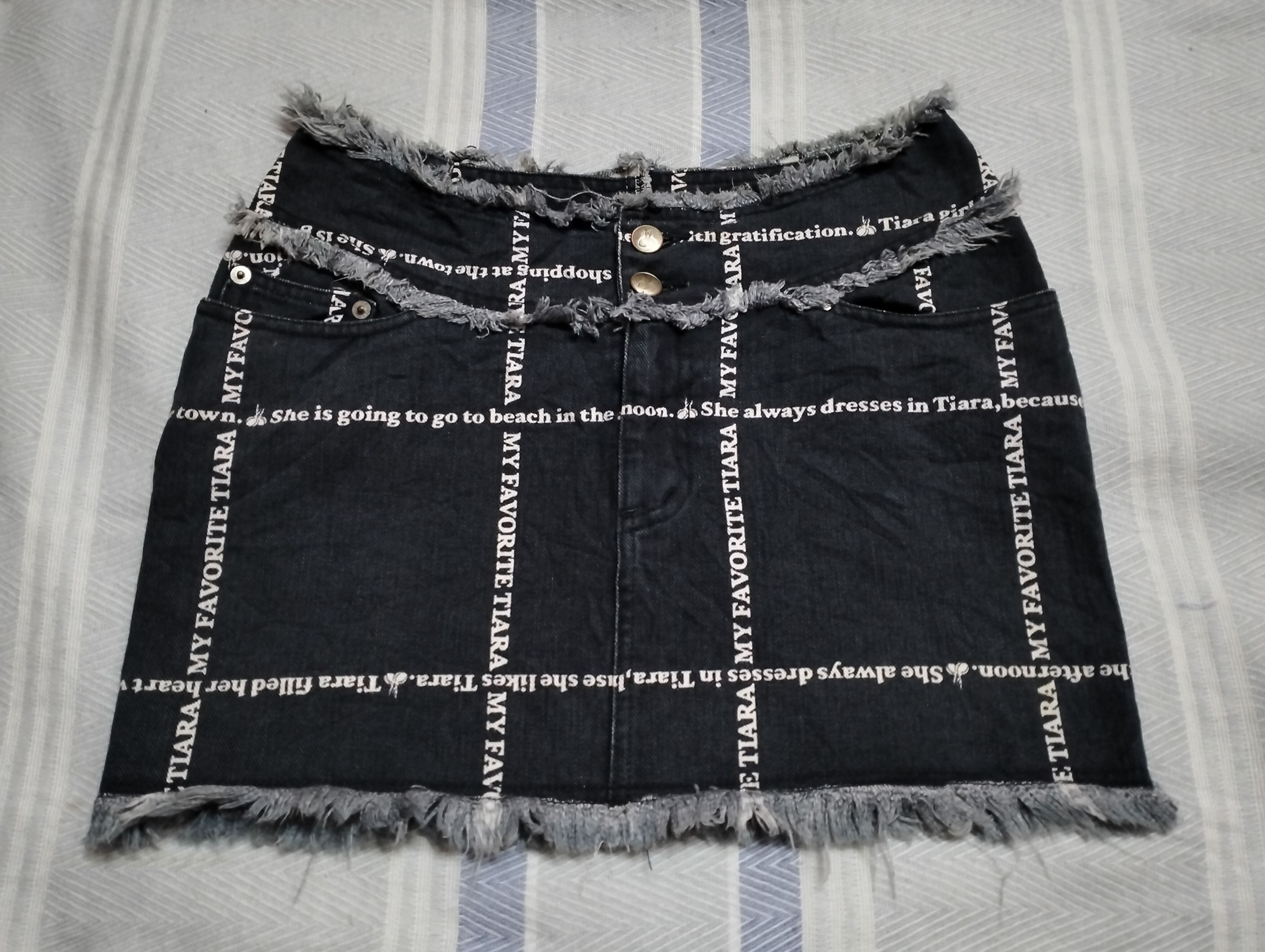 If Six Was Nine Archive💥Tiara Mini Skirt Denim Rare Design Size 27" / US 4 / IT 40 - 1 Thumbnail