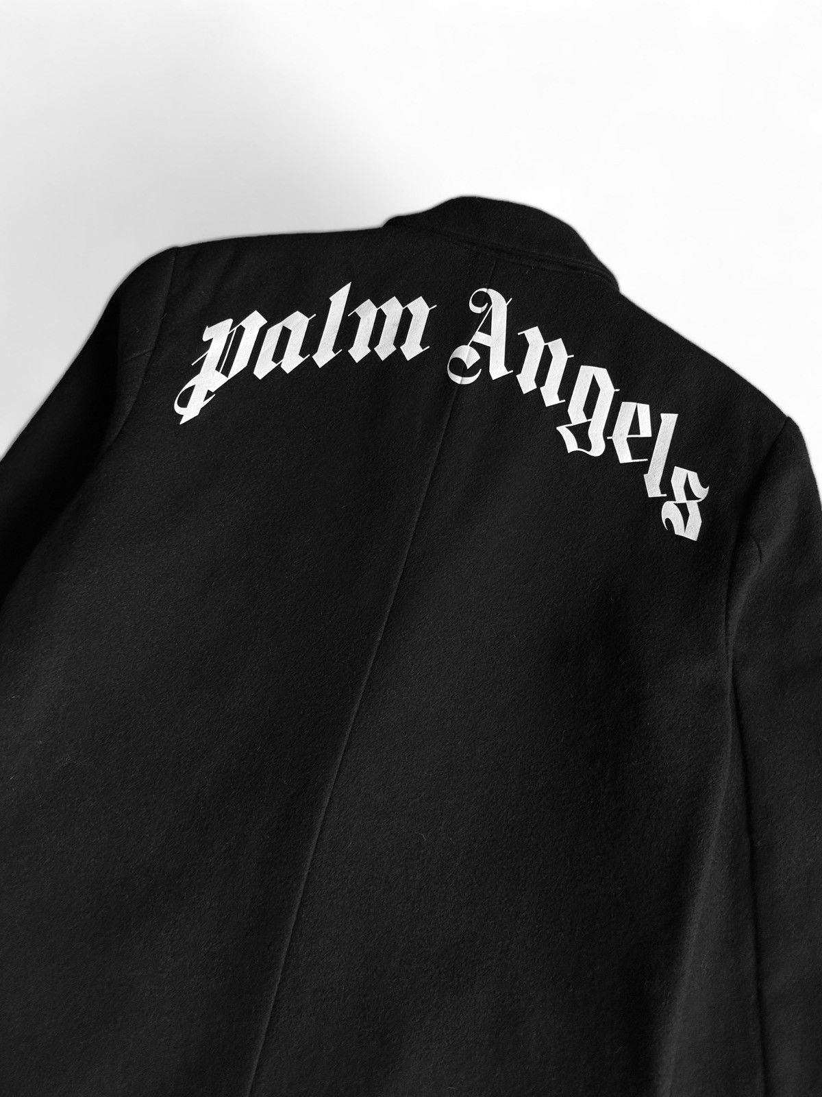 Palm Angels Palm Angels Classic Black Wool Logo Coat (S) Size US S / EU 44-46 / 1 - 4 Thumbnail