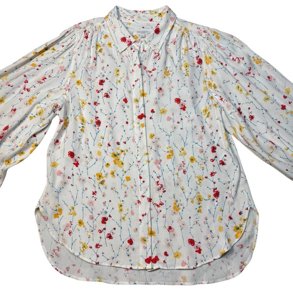 Equipment NWT New $295 Equipment Marcilly Floral Long Sleeve Shirt Bl Size XL / US 12-14 / IT 48-50 - 9 Thumbnail