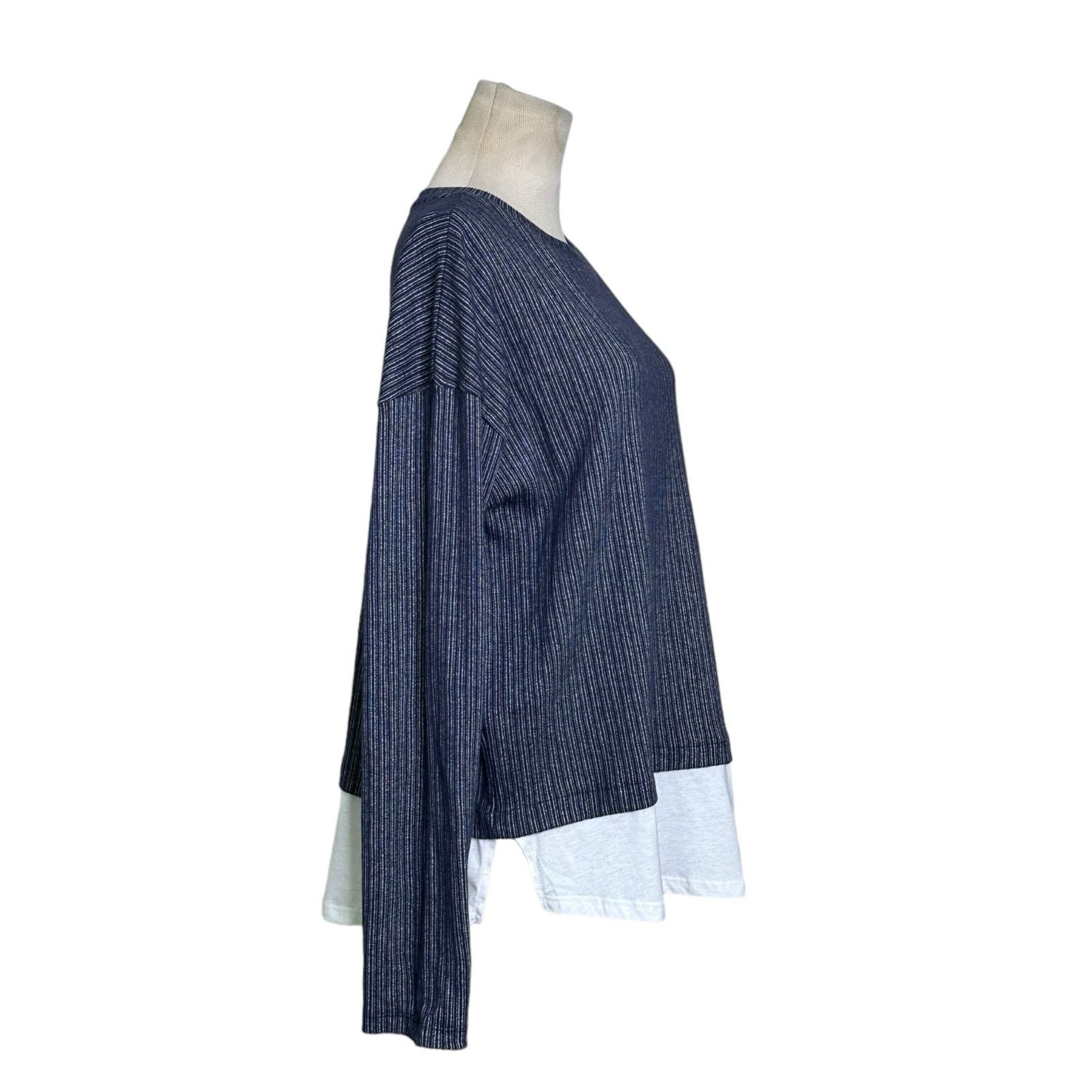 Zara Zara blue striped long sleeves knit top size Medium Size M / US 6-8 / IT 42-44 - 8 Thumbnail