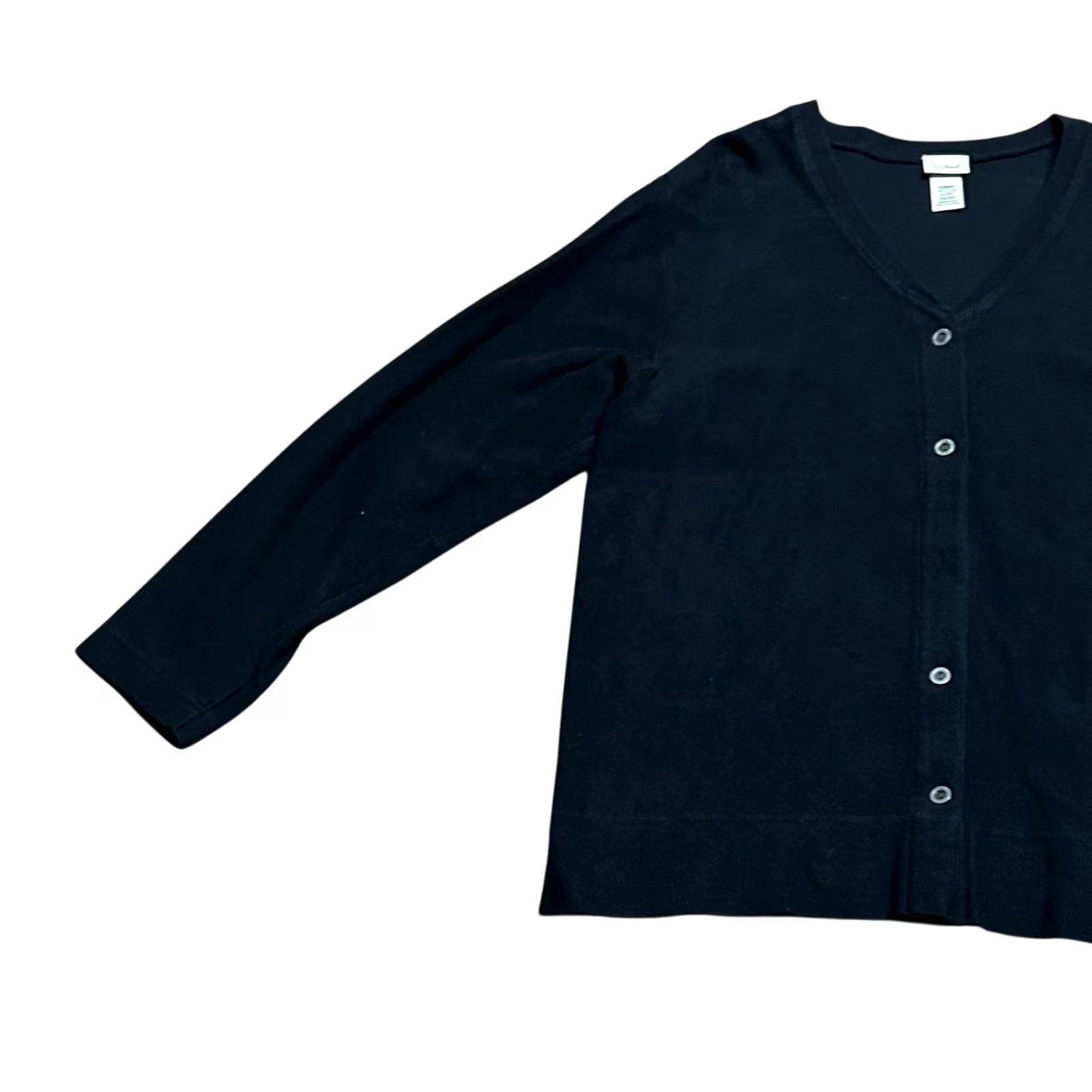 Vintage VINTAGE L.L.Bean Cardigan Sweater Woman Black Petite Large Button Up 90s Y2K Knit Size L / US 10 / IT 46 - 2 Thumbnail