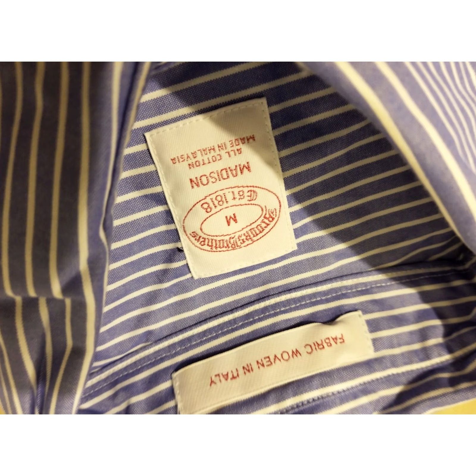 Brooks Brothers Brooks Brothers Dress Shirt M Medium Blue Button Cotton Mens Size 40R - 3 Thumbnail