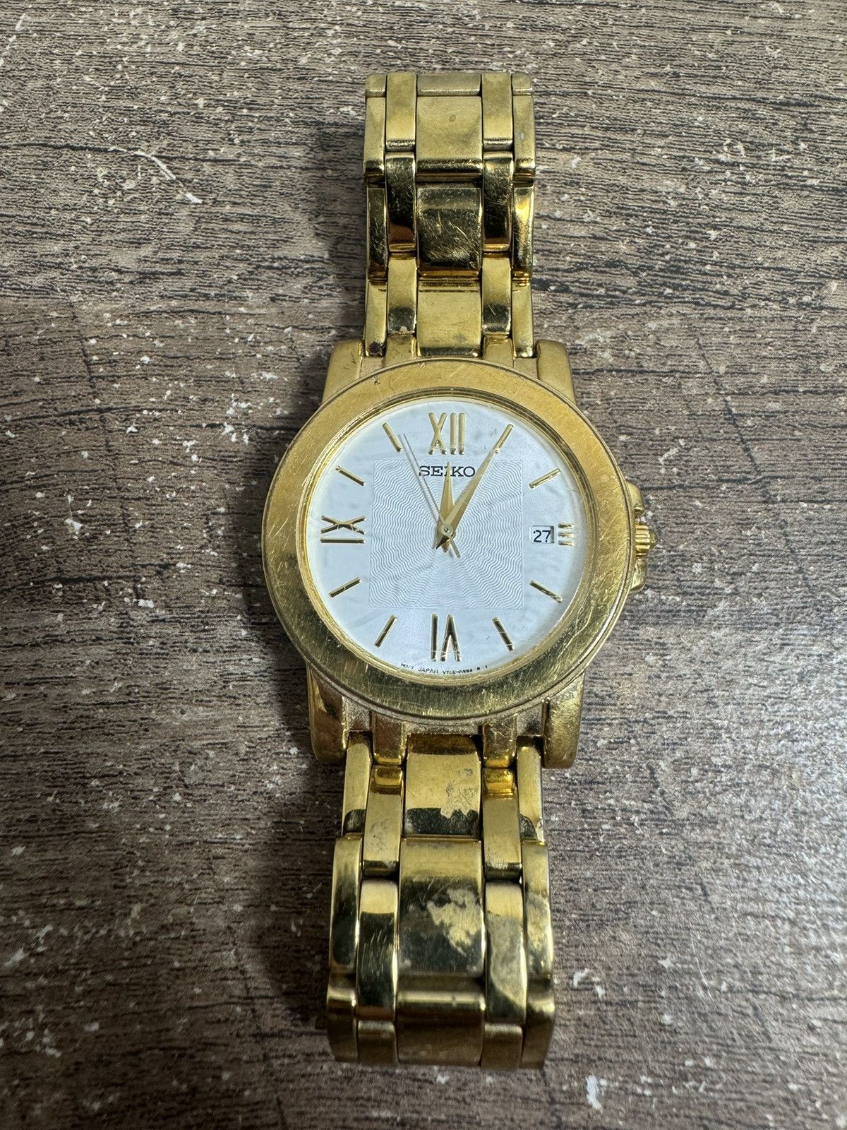 Seiko Seiko Watch V732-0220 R1 Men's Quartz Gold White Dial Works Size ONE SIZE - 1 Thumbnail