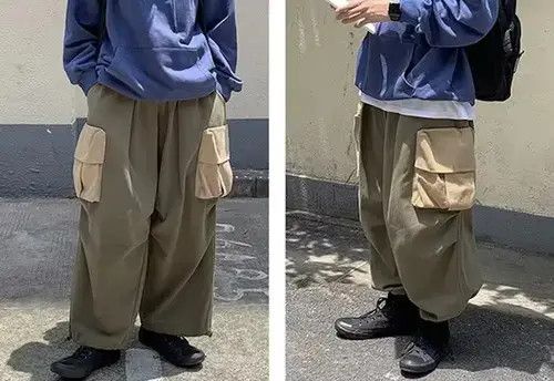 Japanese Brand 20AW Indigo Union Japan Khaki Oversized Worker Cargo Pants Size US 31 - 4 Thumbnail