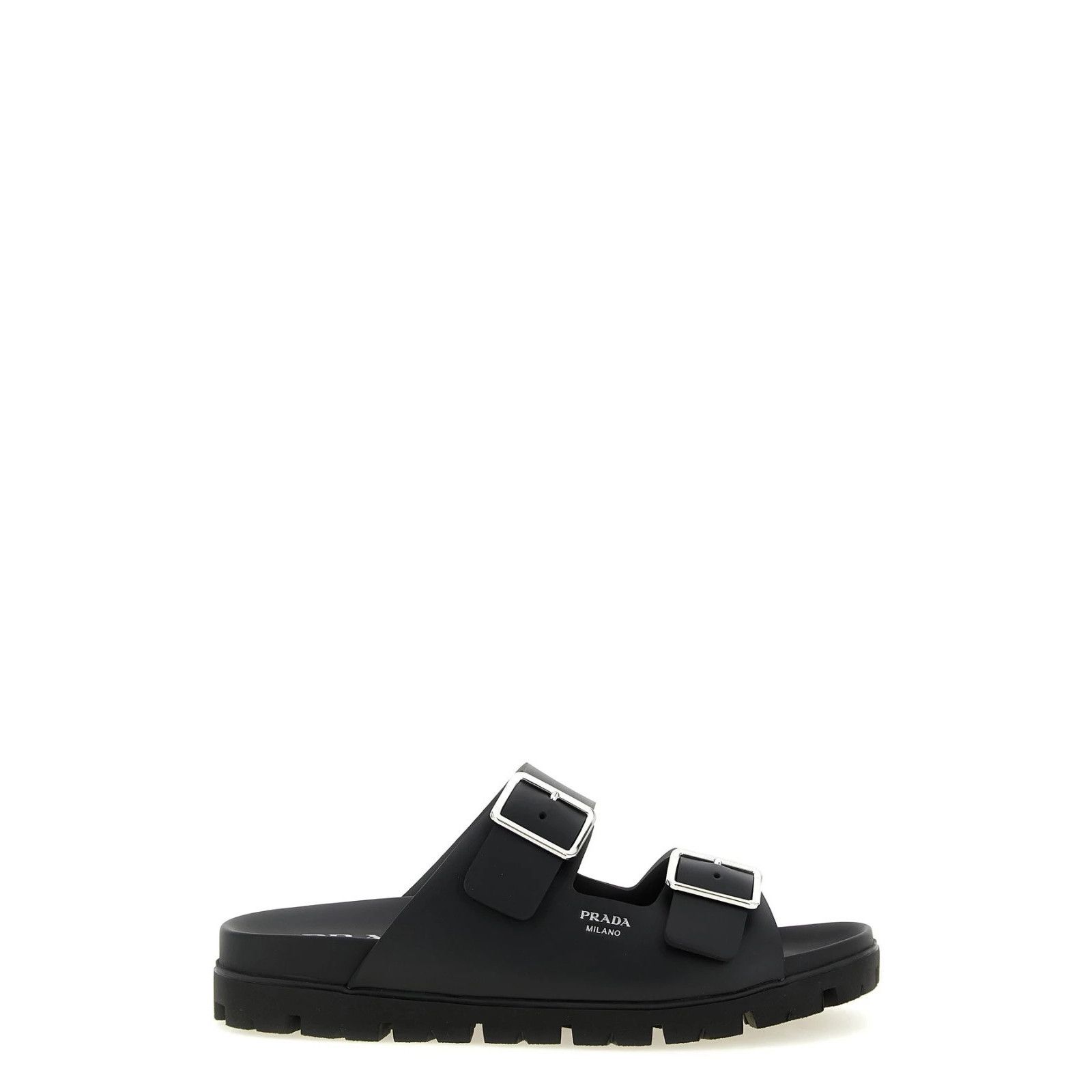 Prada PRADA Black Rubber Slides New & Authentic (Men's size:7;) Size US 7 / EU 40 - 1 Thumbnail