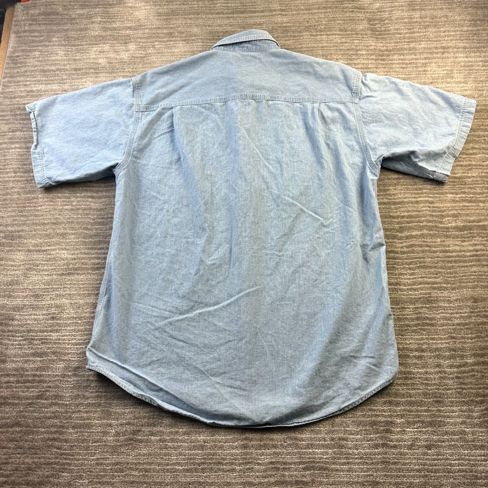 Vintage LL Bean Shirt Medium Blue Jean Chambray Button Up Cotton Work Double Pocket Mens Size US M / EU 48-50 / 2 - 2 Thumbnail