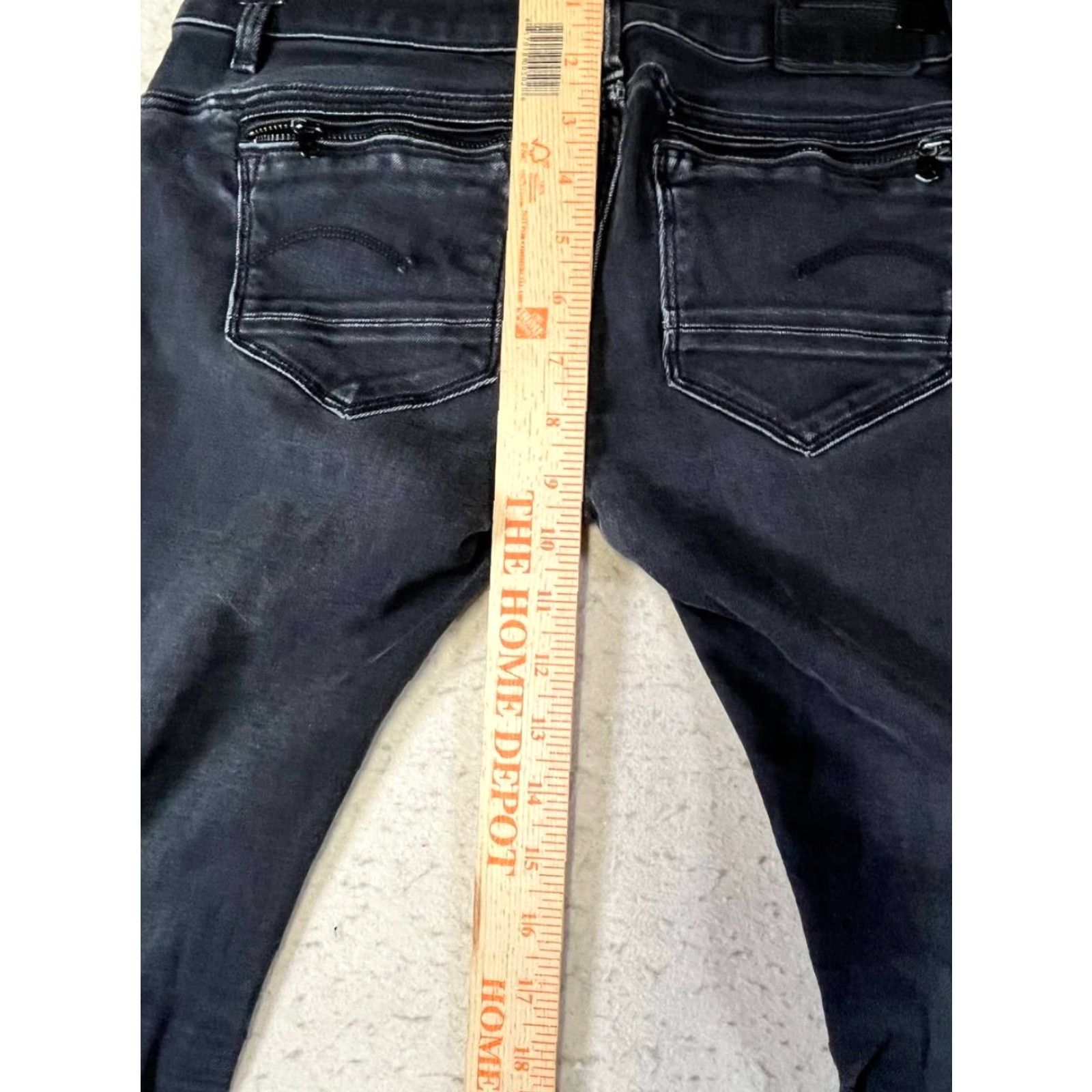 G-Star G-Star Jeans Womens 29 Slander Zip Low Super Skinny Denim Black Midge Model Stars Classic Size 29" - 4 Thumbnail