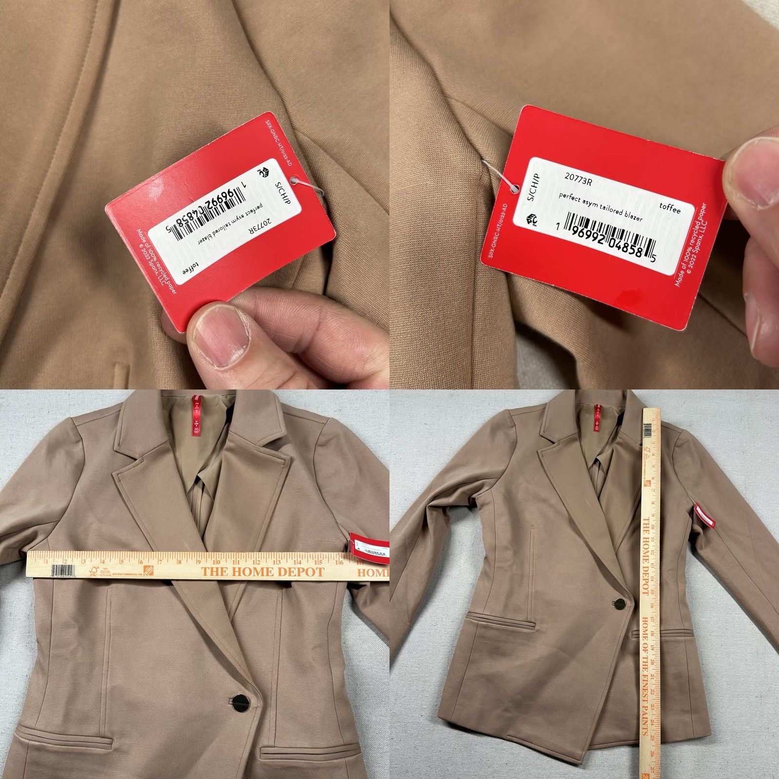 Spanx Spanx Blazer Womens S Brown Rayon Blend Stretch Vintage No Size S / US 4 / IT 40 - 8 Thumbnail