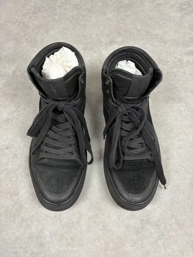 Yves Saint Laurent FW2002 Yves Saint Laurent Black Suede Leather High Sneakers Size US 7 / EU 40 - 2 Thumbnail