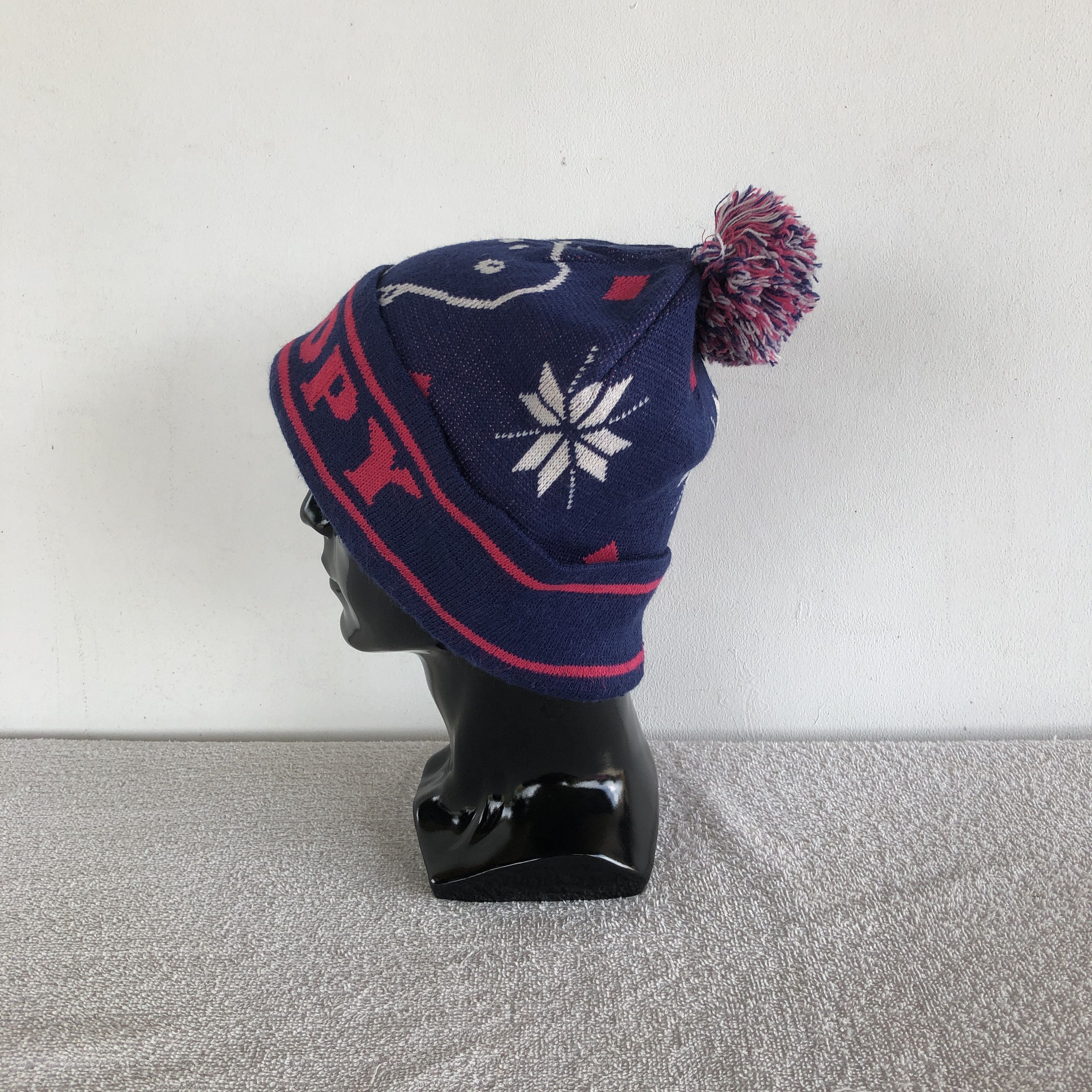 Japanese Brand Vintage 90s Snoopy Beanie Cartoon Pom Pom Snow Caps Hats Size ONE SIZE - 4 Thumbnail