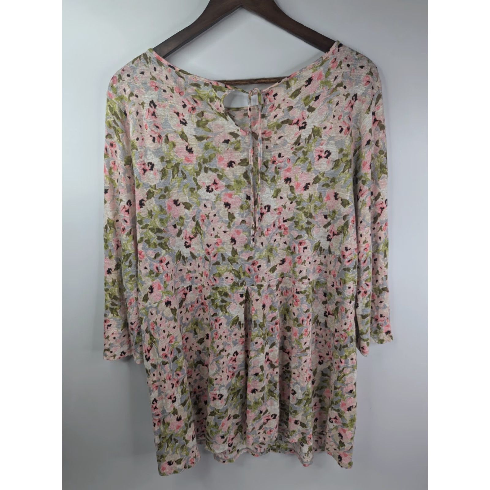 J. Jill J.Jill Blouse Linen Floral 3/4 Sleeve Tunic Pink L Women Blouse Tunic Floral Linen 3/4 Sleeve J.Jill Womens Size L / US 10 / IT 46 - 3 Thumbnail