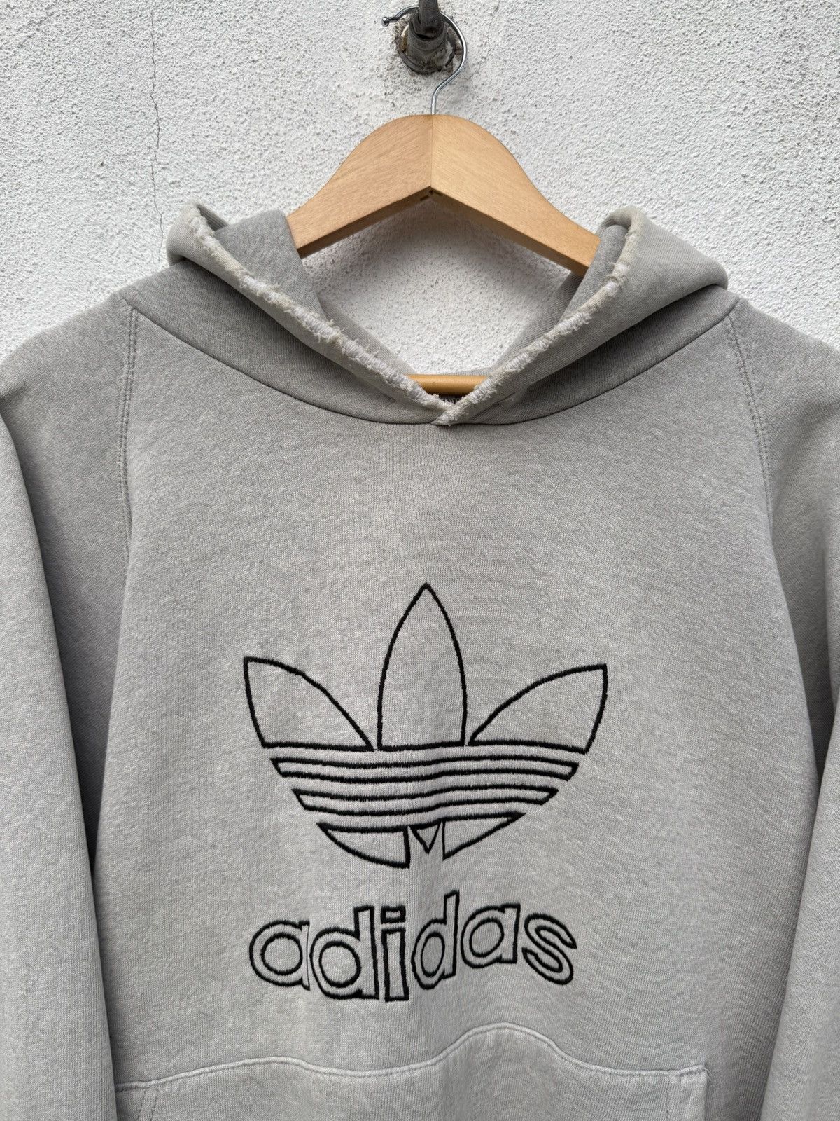 Vintage Distressed Vintage 90s Adidas Trefoil Hoodie Perfect Thrash Size US L / EU 52-54 / 3 - 2 Thumbnail
