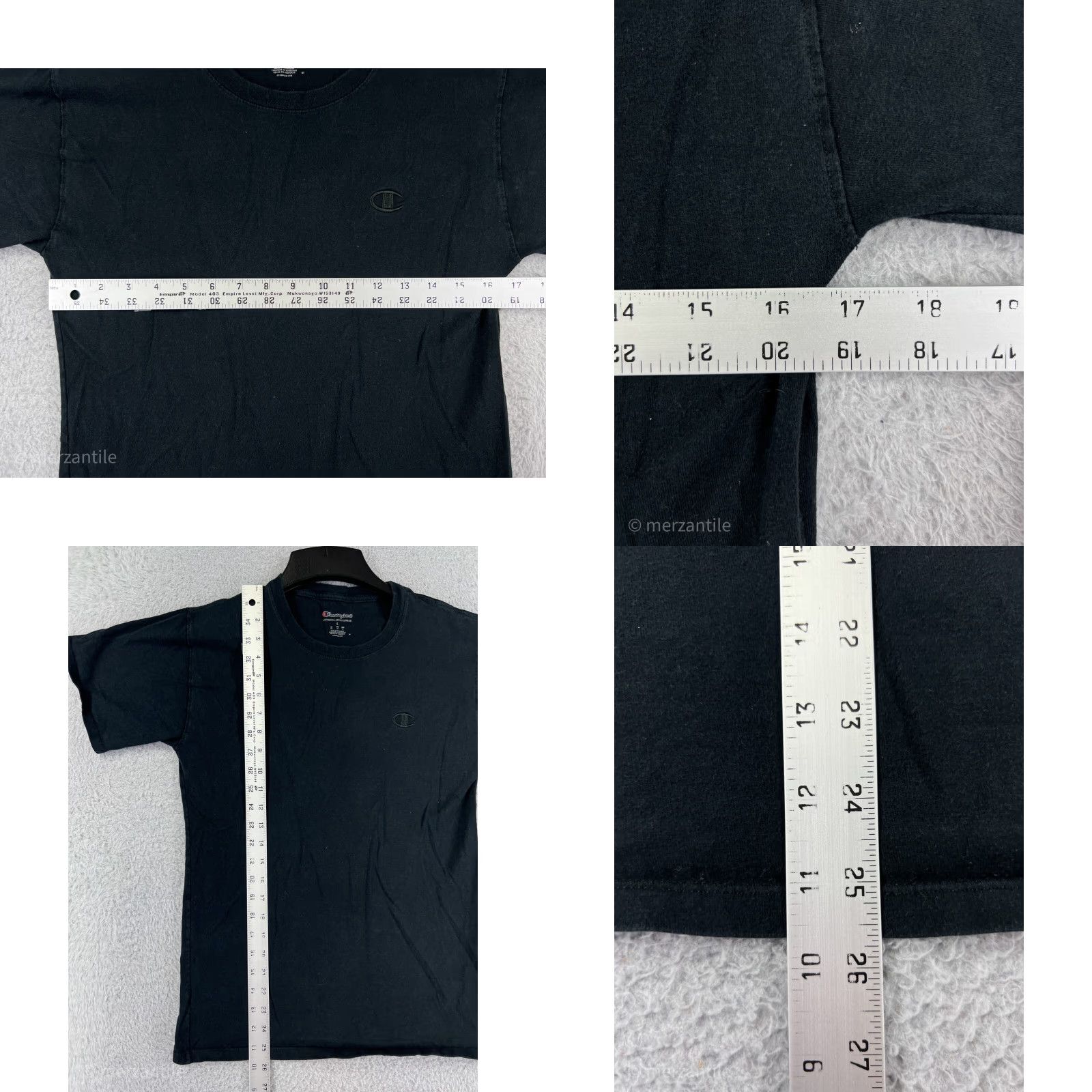 Champion Champion Shirt Mens Small Black Embroidered Logo Short Sleeve Crew Neck Cotton Size US S / EU 44-46 / 1 - 9 Thumbnail