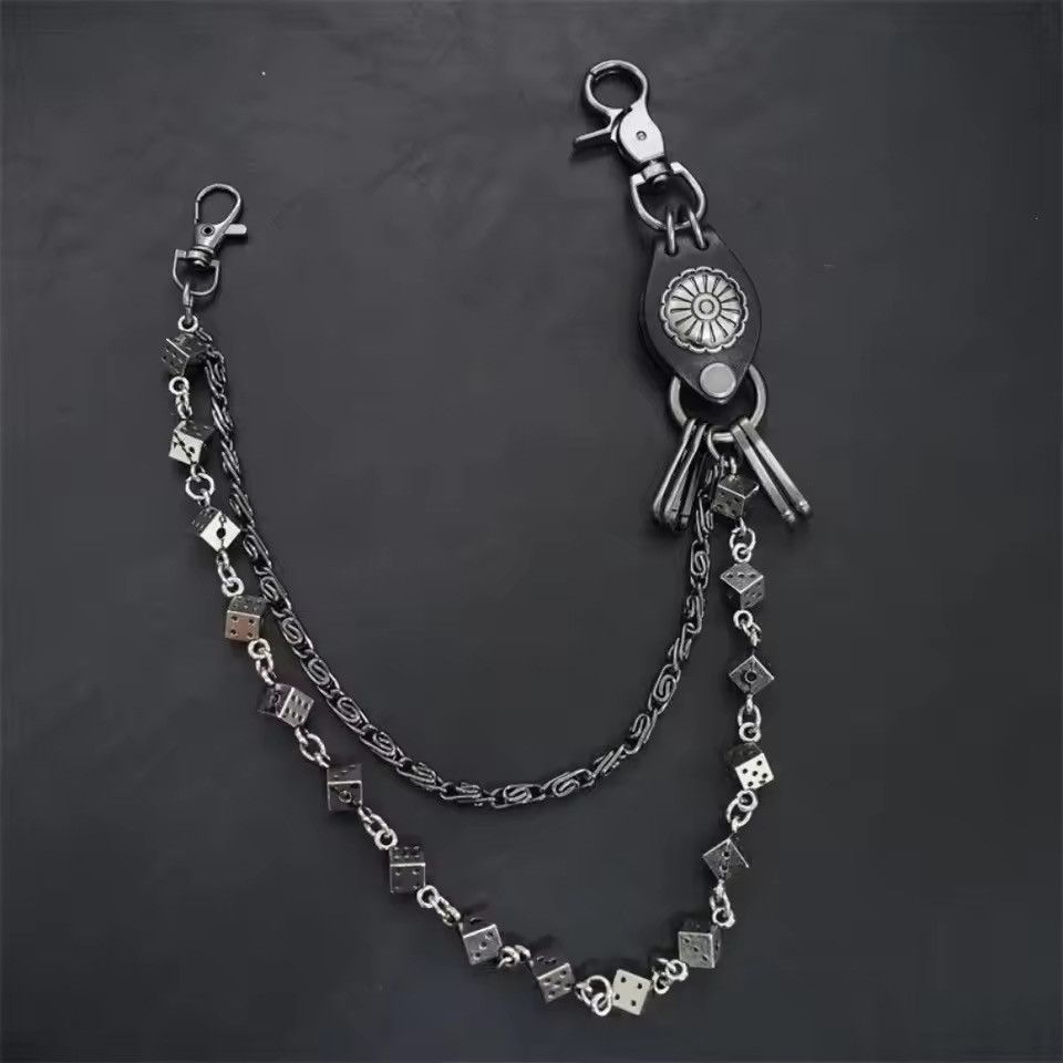 Vintage KeyChain Jean Biker Wallet Belts Chain Skull Charm Leather Size ONE SIZE - 2 Thumbnail