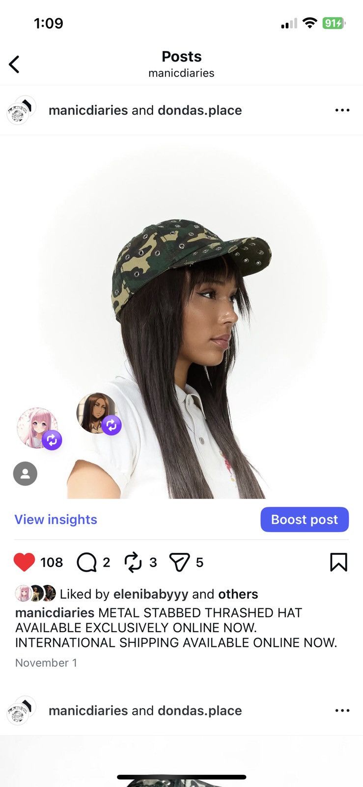 Other Camo Metal Thrashed Hat Size ONE SIZE - 3 Thumbnail