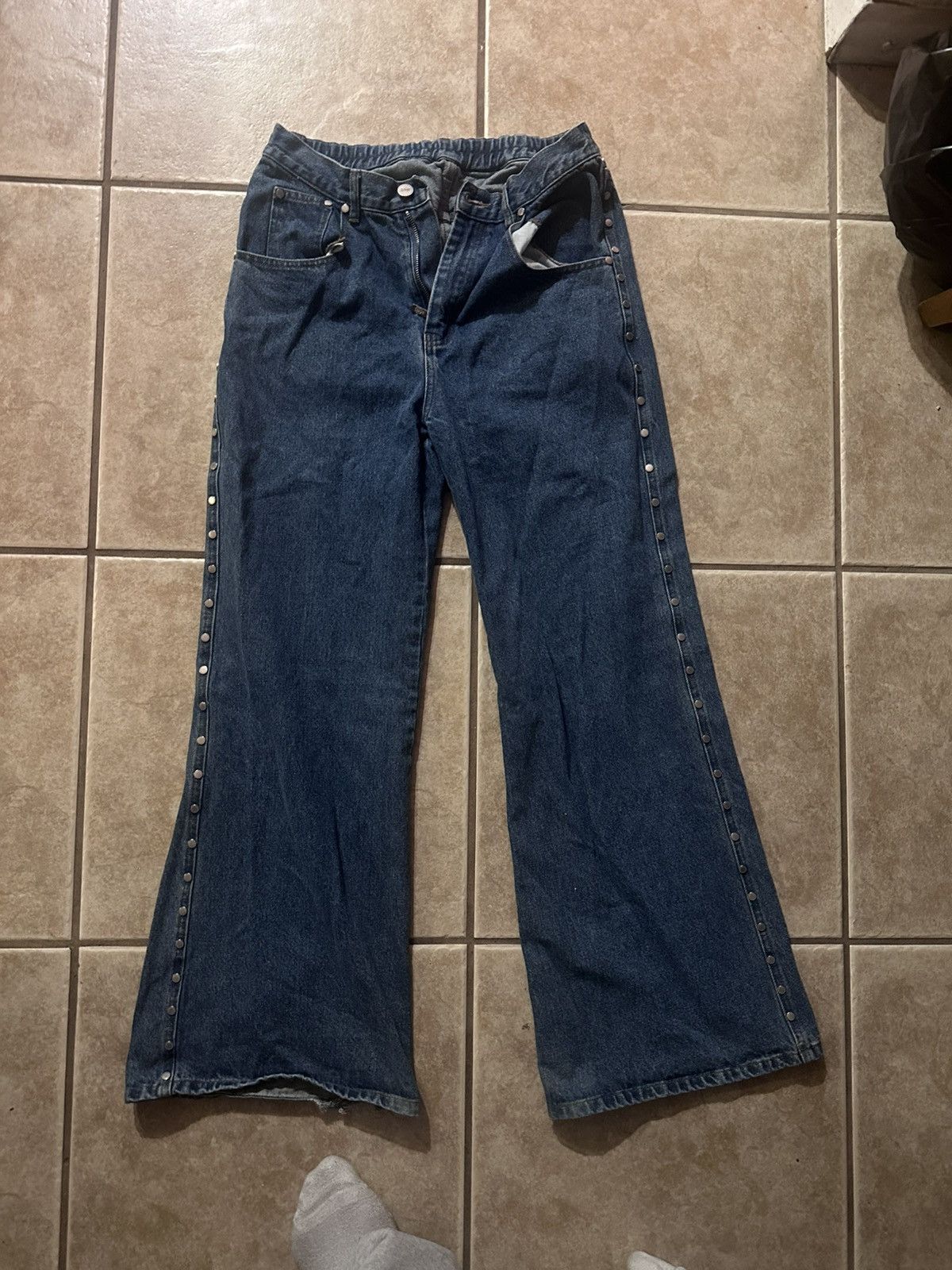 Japanese Brand AFB studded flared denim Size US 32 / EU 48 - 1 Thumbnail