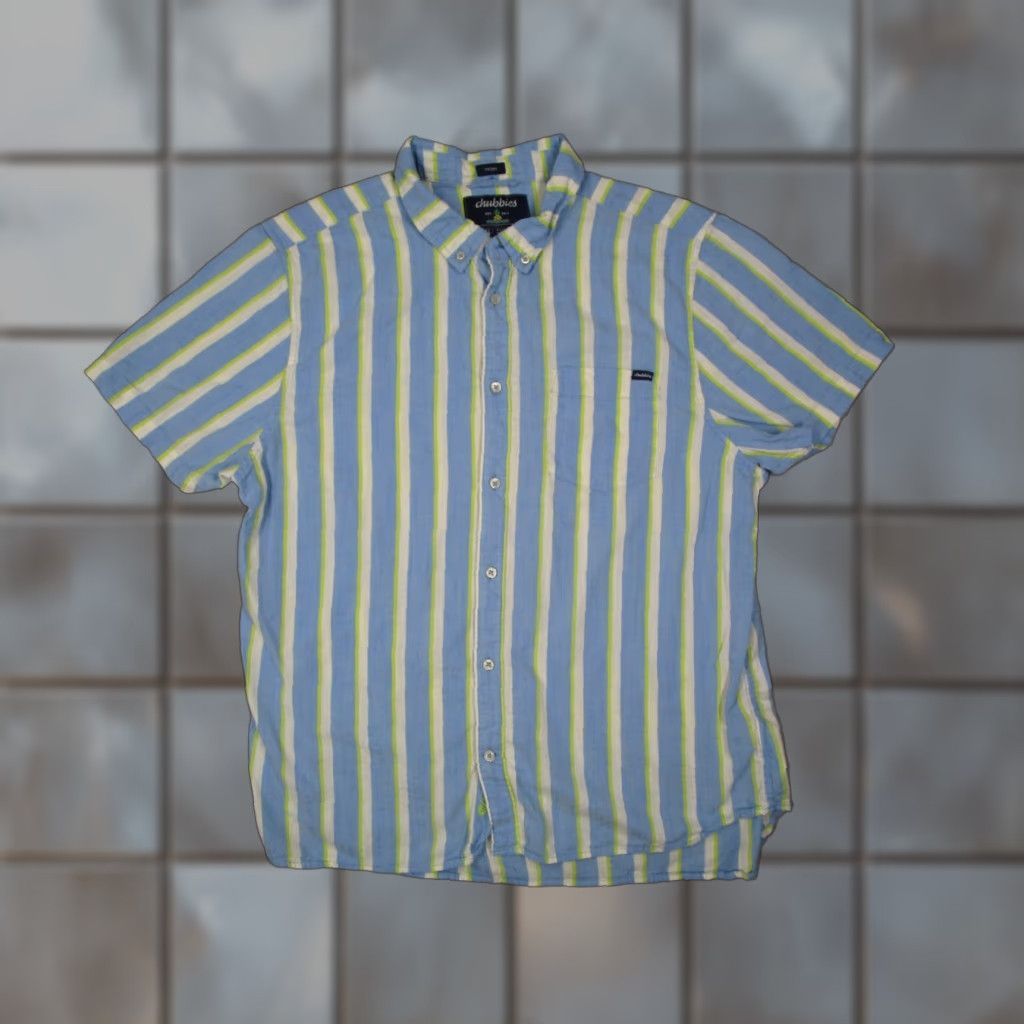 Chubbies Chubbies Button Up Shirt Mens Extra Large Blue Striped Short Sleeve Casual Resort Friday Shirt Mens Size US XL / EU 56 / 4 - 1 Thumbnail
