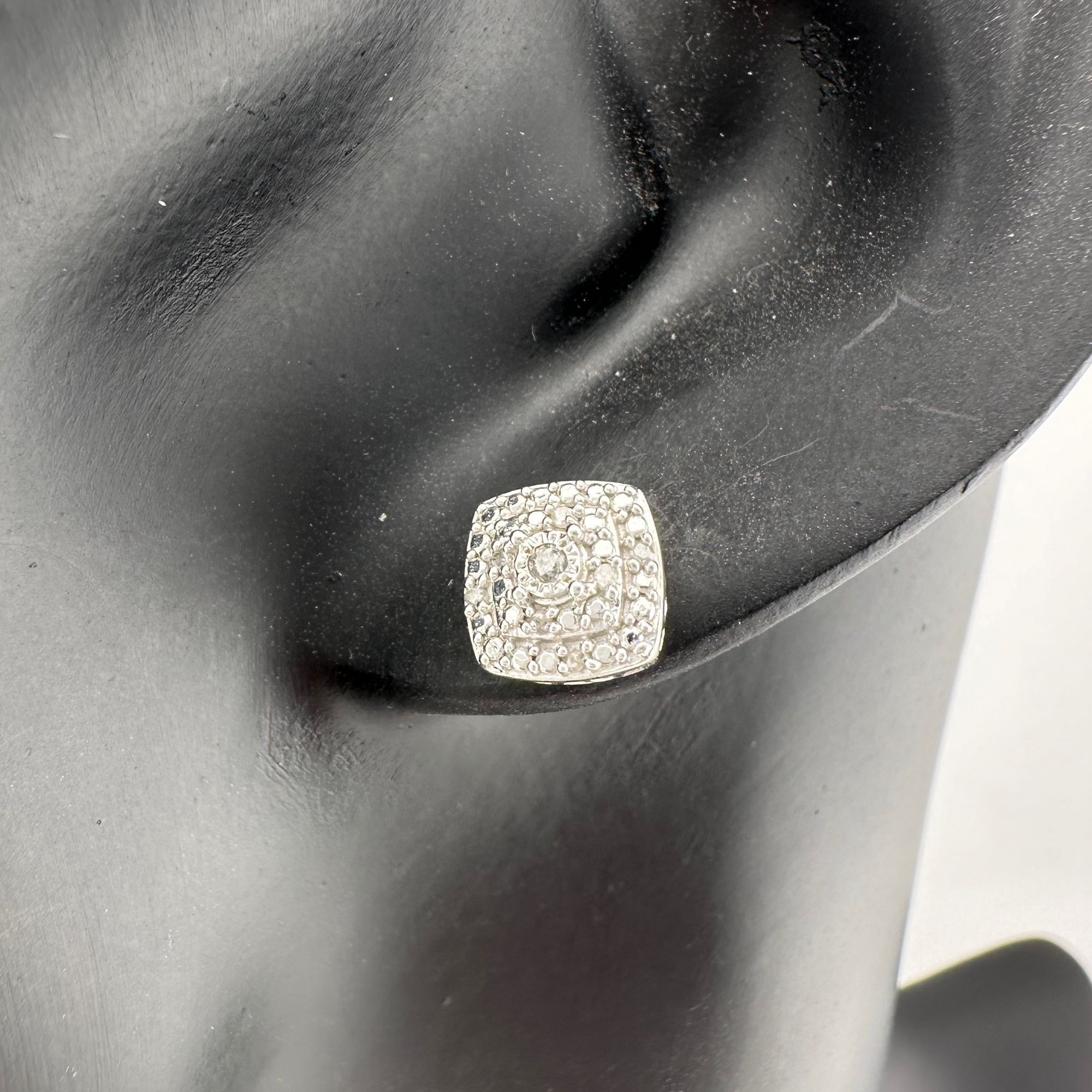 Other Natural Diamond Cushion Cut Stud Earrings Sterling Size ONE SIZE - 4 Thumbnail