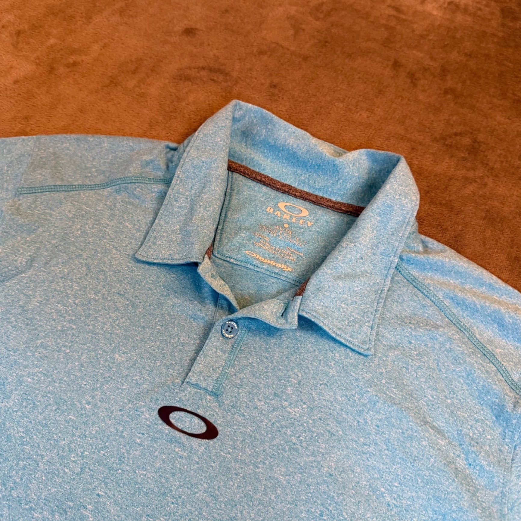 Oakley Oakley Polo Shirt Mens XL Blue Heathered Tailored Short Sleeve Golf Activewear Breathable Moisture Wicking Logo Size US XL / EU 56 / 4 - 2 Thumbnail