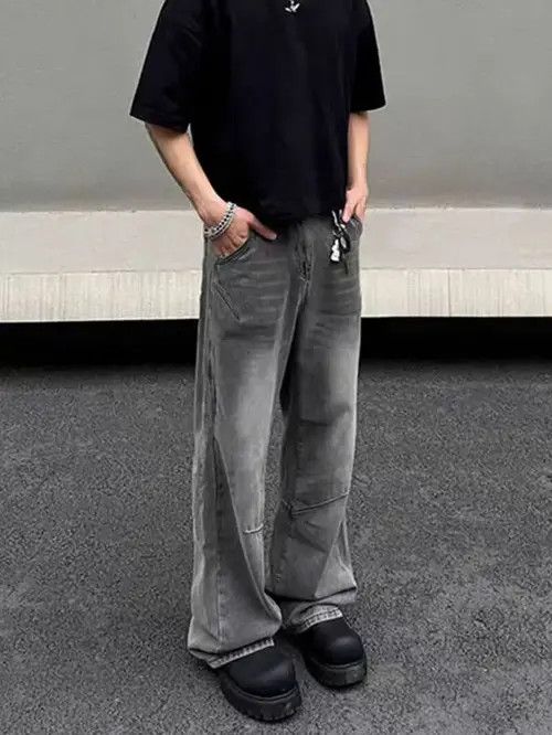 Japanese Brand VIBE Vintage washed straight leg baggy jeans Size US 34 / EU 50 - 5 Thumbnail