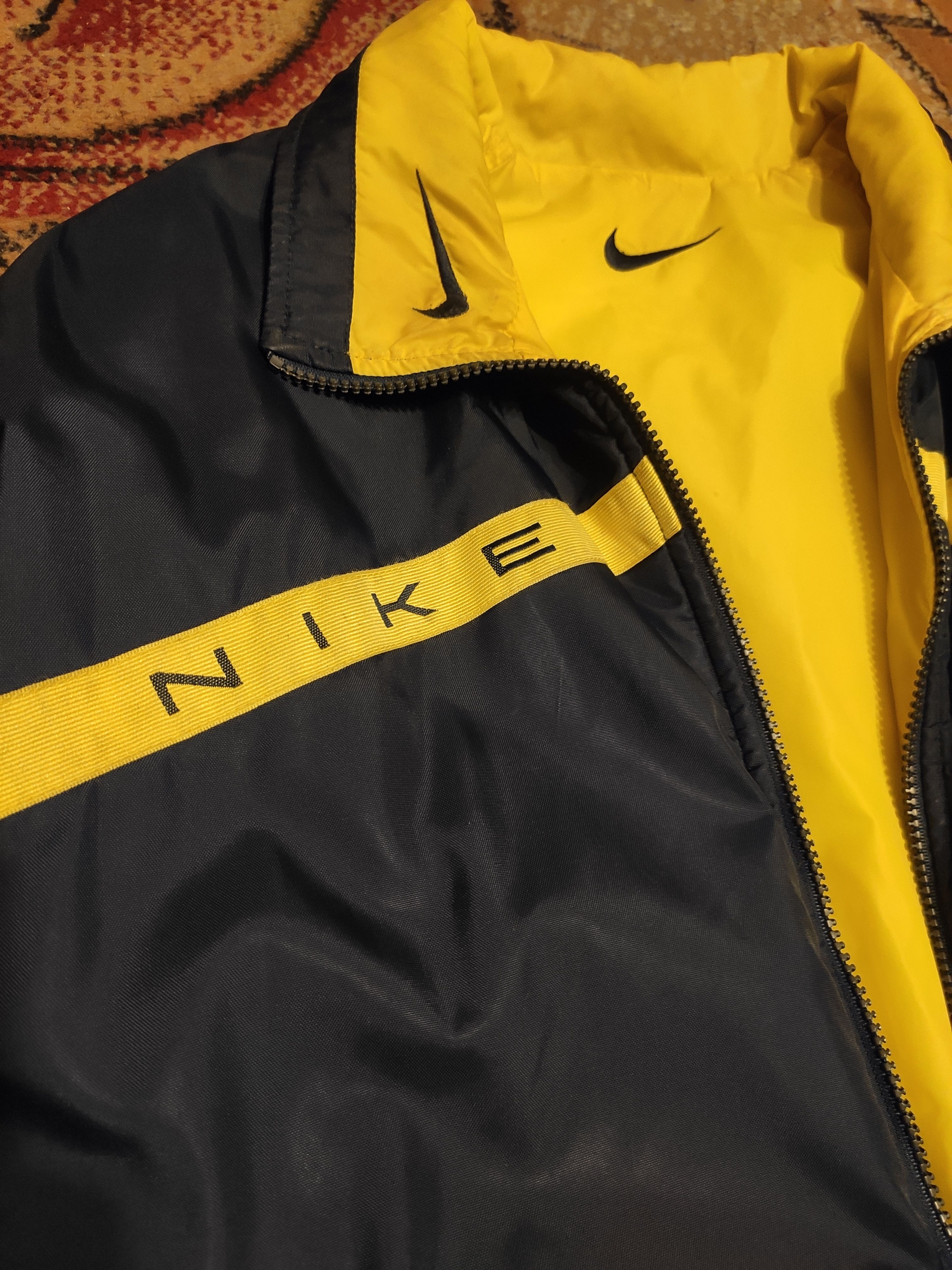 Nike × Vintage Nike reversible navy yellow jacket M swoosh bomber Size US M / EU 48-50 / 2 - 3 Thumbnail