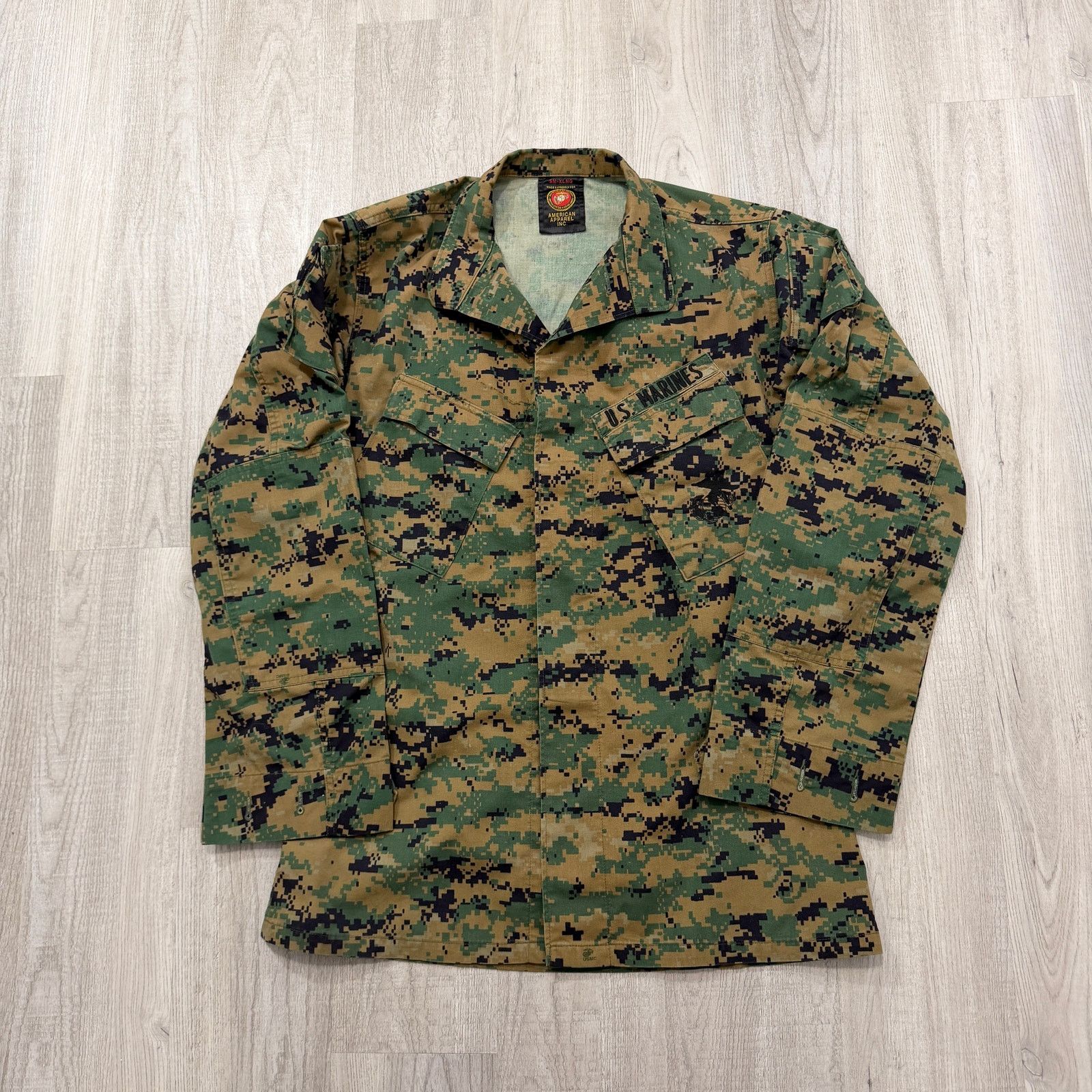 Vintage US Marines Military Shirt Jacket Men's Small Extra Long Size US S / EU 44-46 / 1 - 1 Thumbnail