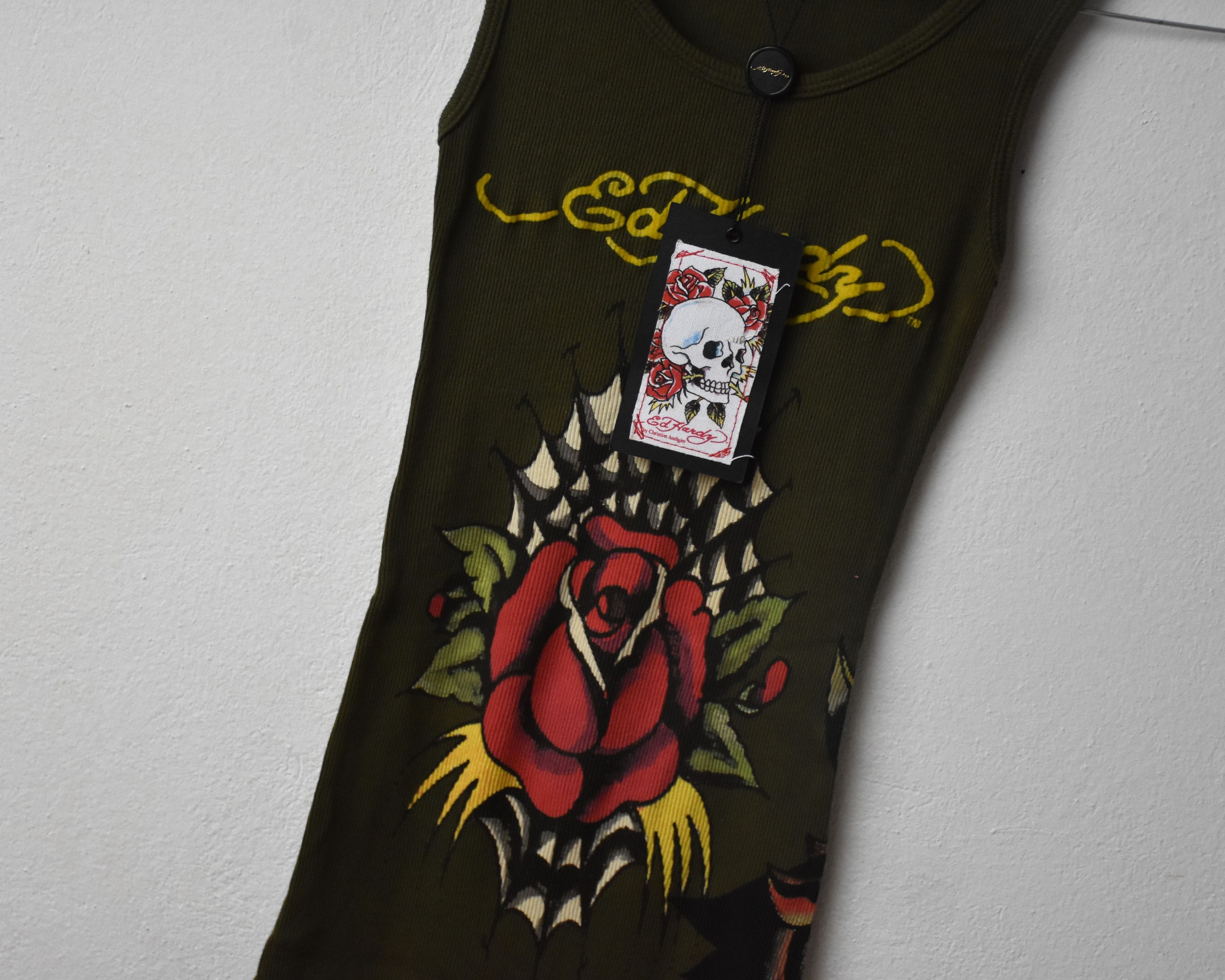 Ed Hardy Y2K vintage Ed Hardy unworn dress t-shirt rose sword panther Size ONE SIZE - 5 Thumbnail