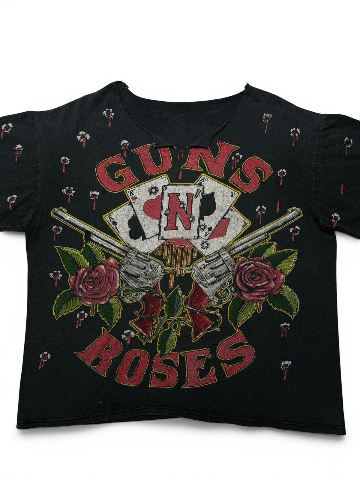 Band Tees Vintage 90’s Guns N Roses AOP Band Tee Shirt Size US XL / EU 56 / 4 - 2 Thumbnail