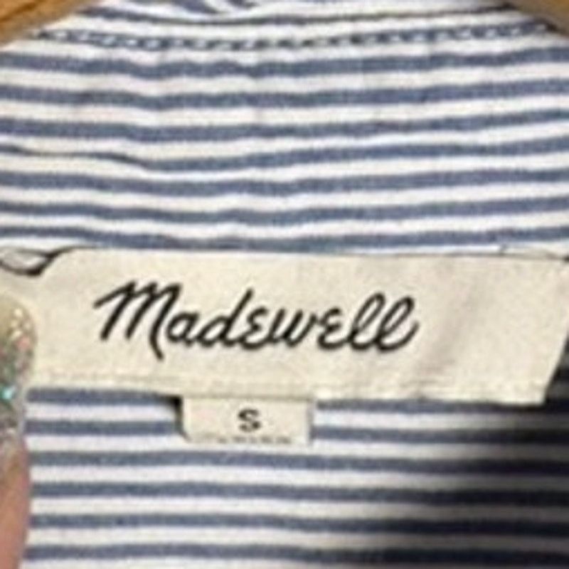 Madewell Madewell Star Embroidered Striped Cotton Button Down Blouse Size S / US 4 / IT 40 - 7 Thumbnail