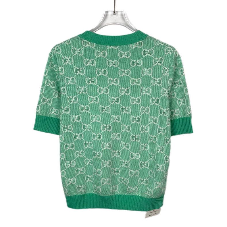 Gucci Gucci Green logo old flower full print round neck wool knit Size US S / EU 44-46 / 1 - 2 Thumbnail