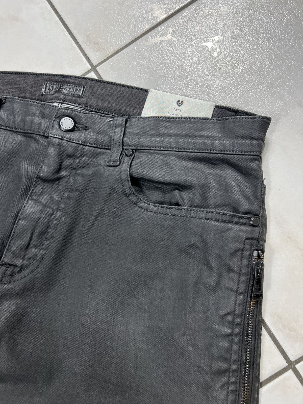 Belstaff Belstaff England waxed motorcycle slim fit pants with pocket Size US 33 - 10 Thumbnail