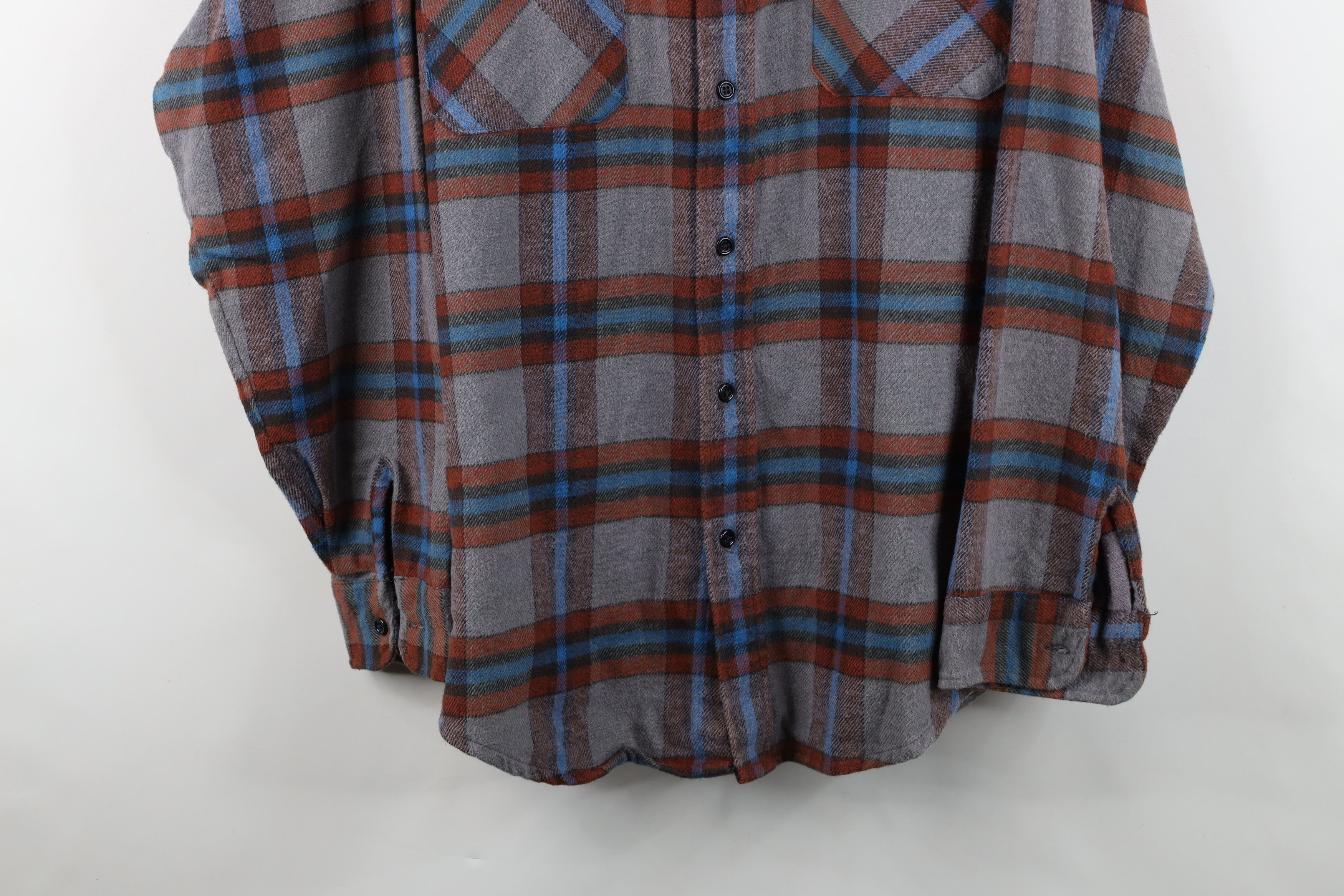 Vintage Vintage 70s Streetwear Heavyweight Button Shirt Plaid USA Size US XXL / EU 58 / 5 - 3 Thumbnail