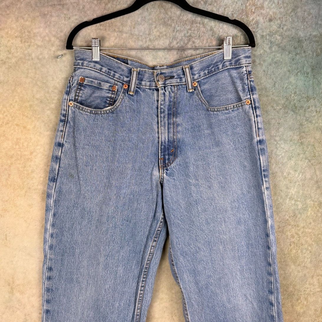Levi's × Vintage VTG Y2K Levis 550 Denim Jeans Sz 33x34 Blue Straight Leg Size US 33 - 4 Thumbnail