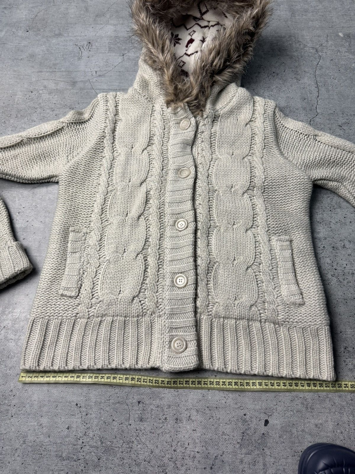If Six Was Nine Vintage Japan Y2K Knitted Hooded Faux Fur Zip Sweater Size US S / EU 44-46 / 1 - 5 Thumbnail