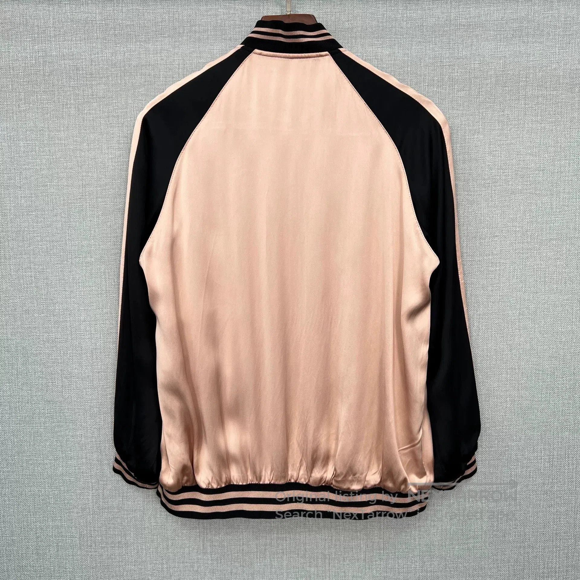 Saint Laurent Paris Saint Laurent Black Pink Silk Baseball Jacket. Size XXS / US 00 / IT 34 - 2 Thumbnail