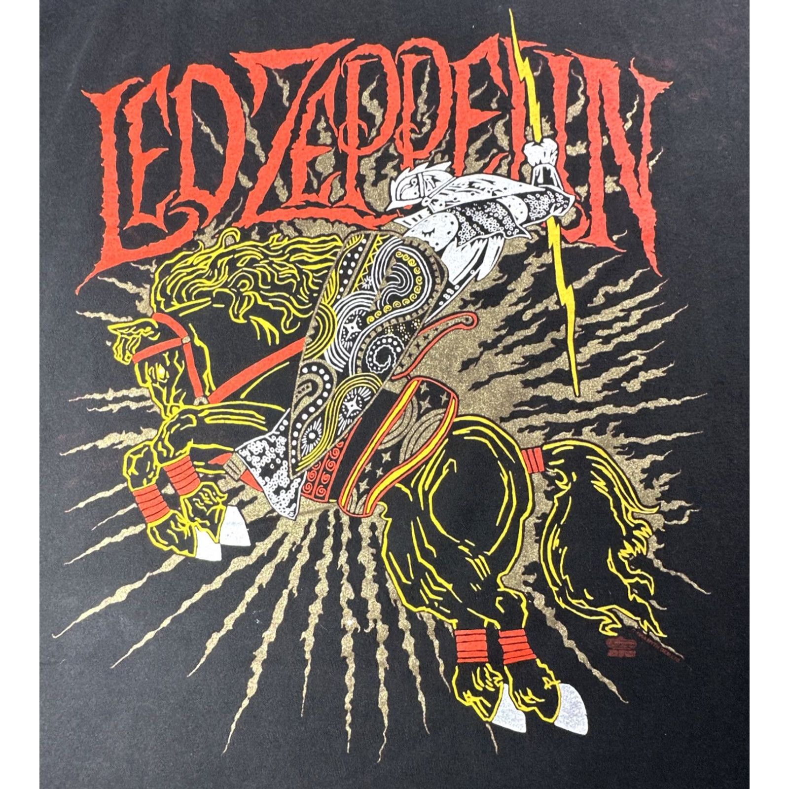 Hanes VINTAGE LED ZEPPELIN T-Shirt XL 1994 90s Hanes Black Cotton Short Sleeve Unisex Adults Mens Womens Size US XL / EU 56 / 4 - 4 Thumbnail
