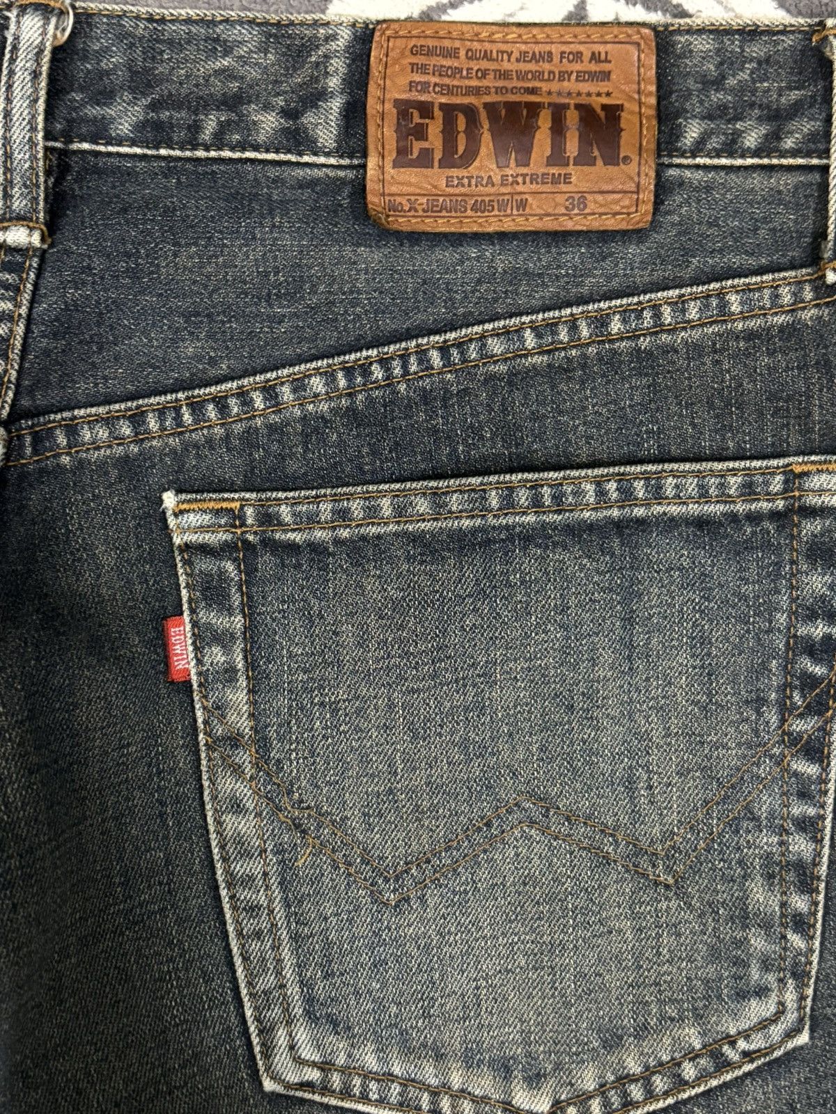 Edwin Vintage Y2K Edwin 405 Indigo Mud Wash Baggy Distressed Jeans Size US 36 / EU 52 - 11 Thumbnail