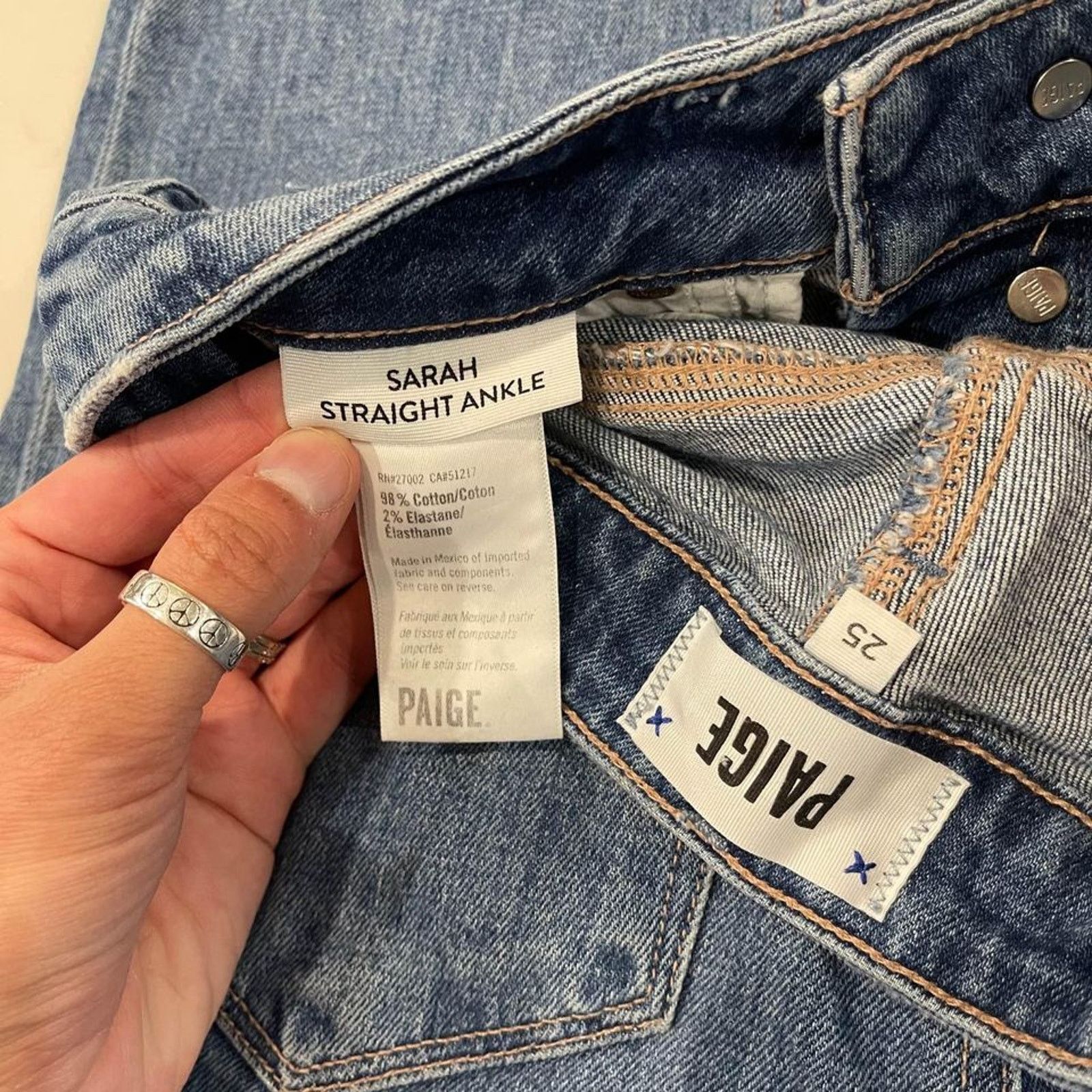 Paige Paige Sarah Straight Ankle Button Fly Denim Jeans Women's 25 Size 25" / US 0 / IT 36 - 8 Thumbnail