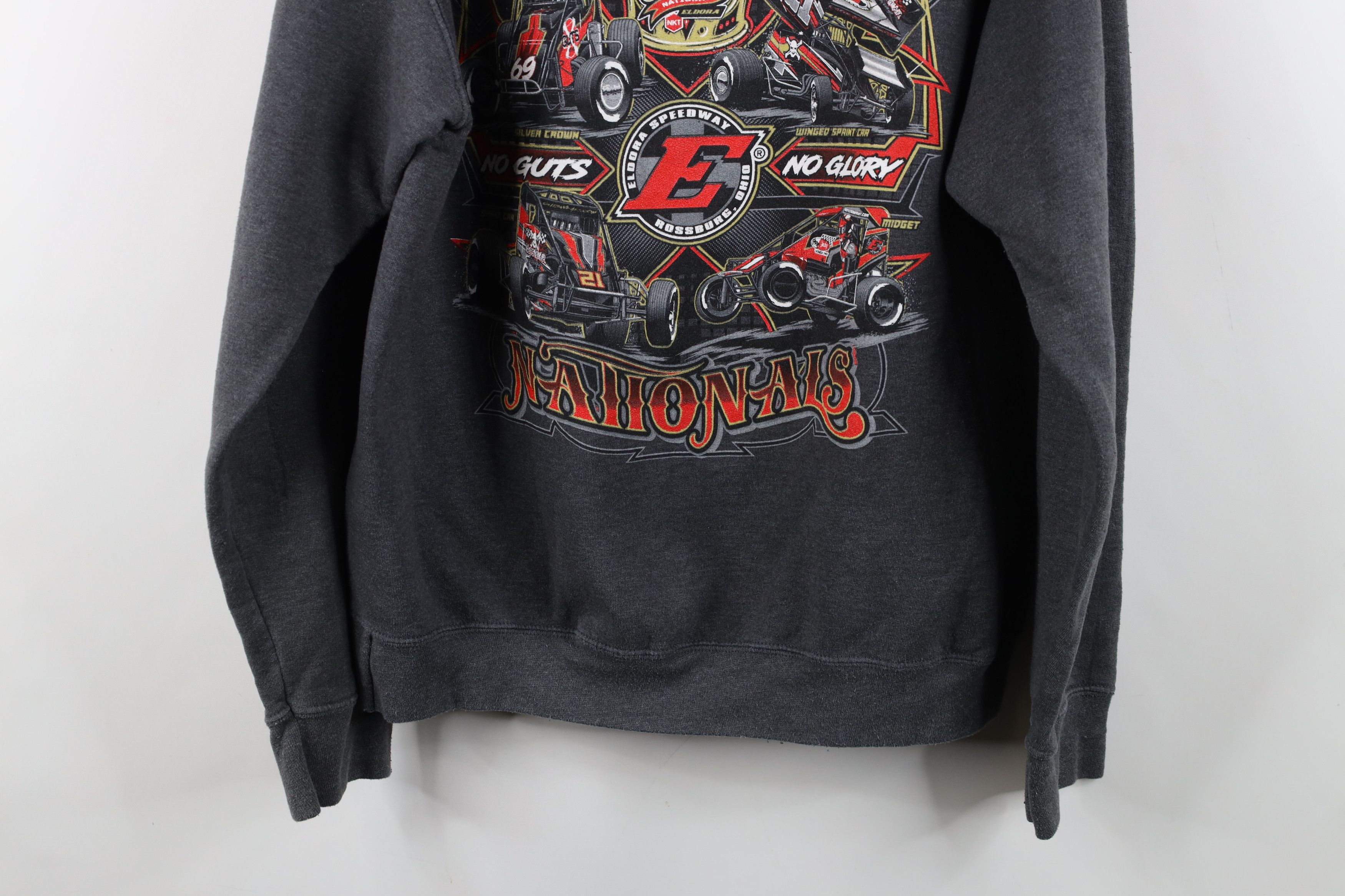 Vintage Streetwear 2021 Crown Nationals Eldora Speedway Hoodie Gray Size US L / EU 52-54 / 3 - 14 Thumbnail