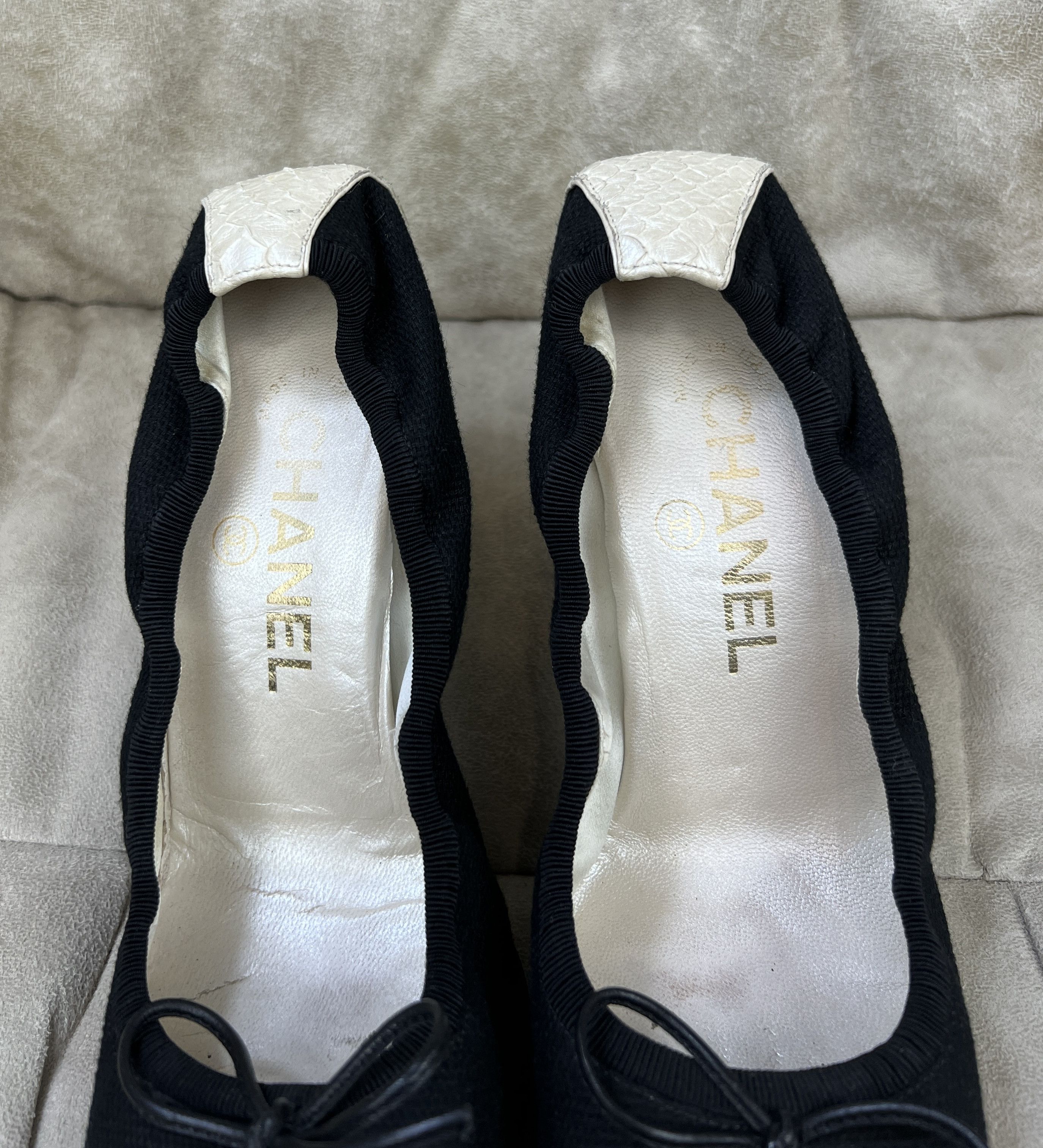 Chanel Chanel CC Logo Heels Balets Snake Skin Size US 7 / IT 37 - 7 Thumbnail
