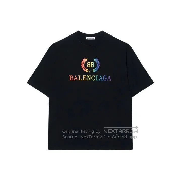 Balenciaga Balenciaga Rainbow Logo Short Sleeve T. Size US XS / EU 42 / 0 - 1 Thumbnail