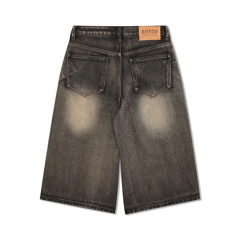 Vintage Retro Washed Loose Straight-Leg Casual Denim Shorts Size US 32 / EU 48 - 2 Thumbnail